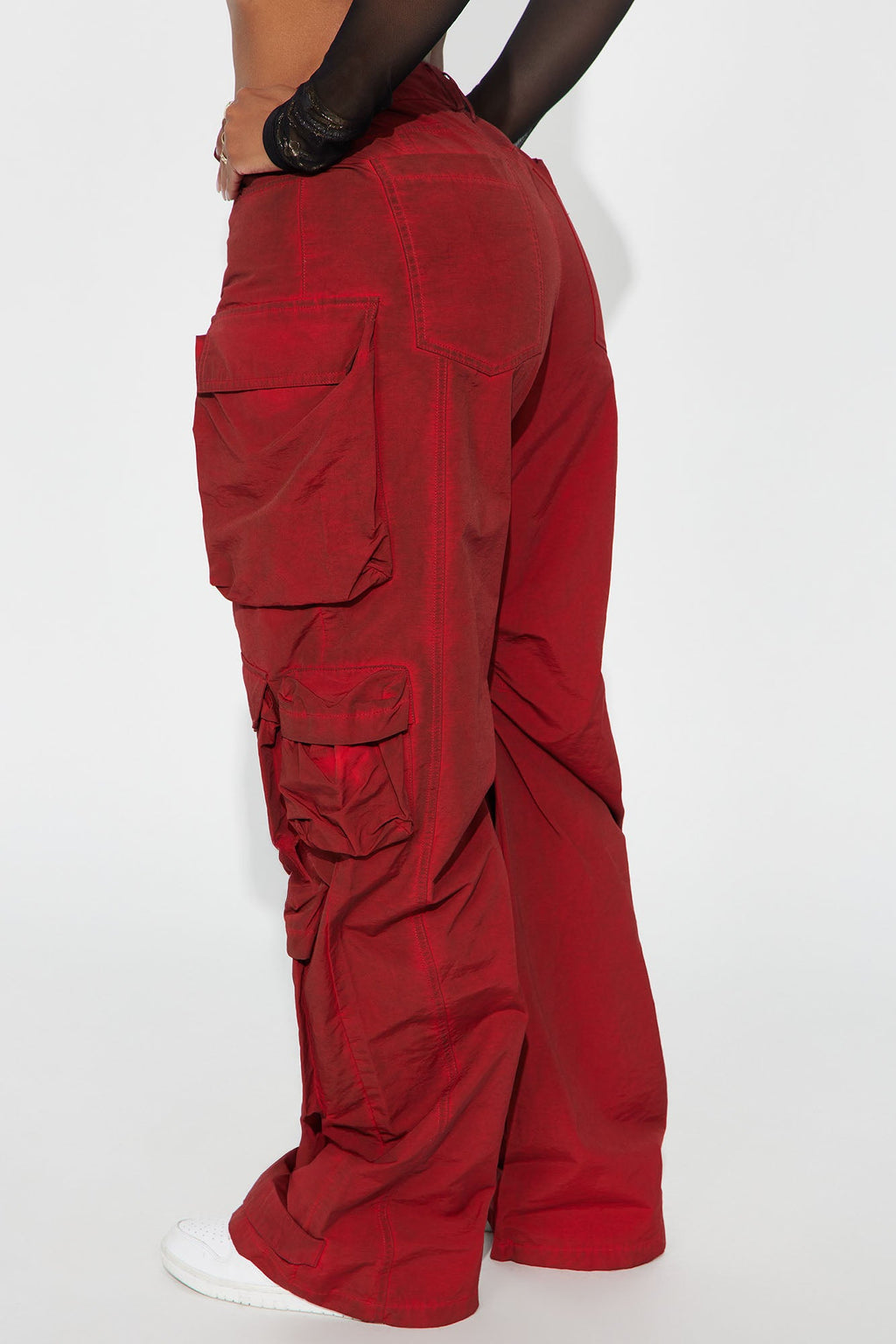 Talk It Up Oversized Cargo Pant - Red