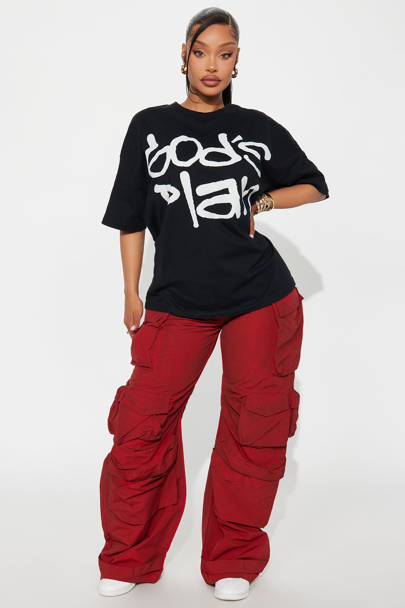 God's Plan Oversize Tee - Black/White
