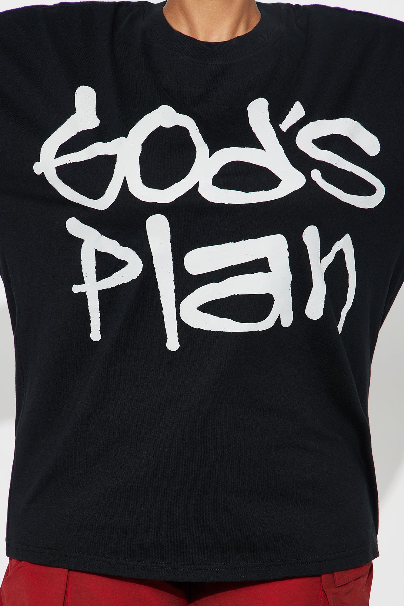 God's Plan Oversize Tee - Black/White