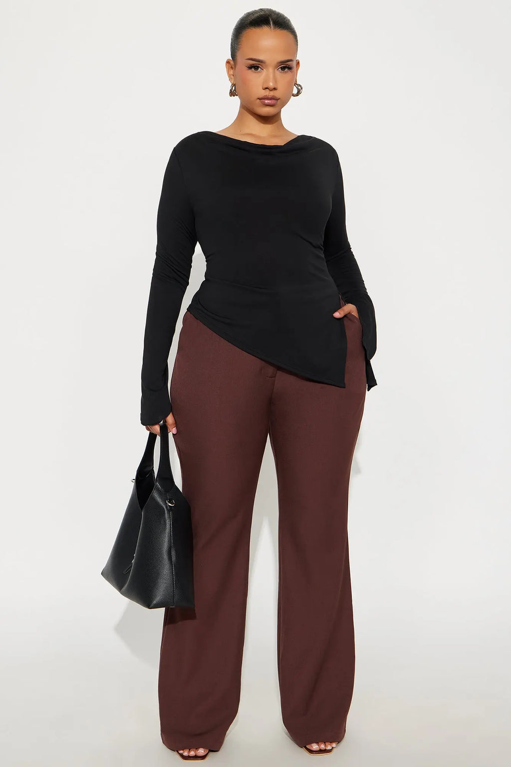 Breaking Even Flare Trouser - Chocolate 