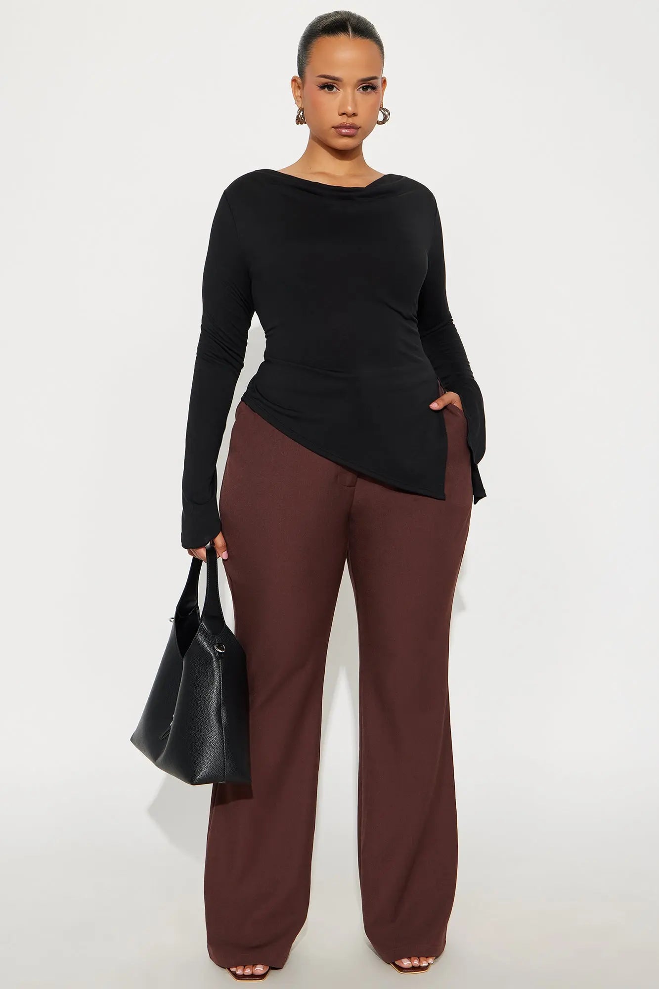 Breaking Even Flare Trouser - Chocolate 