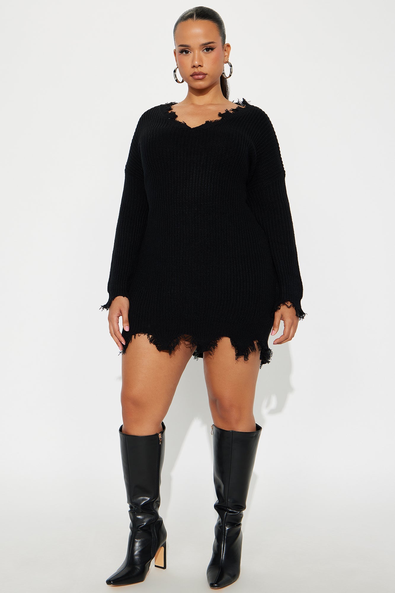 Tall Sarabeth Sweater Mini Dress - Black