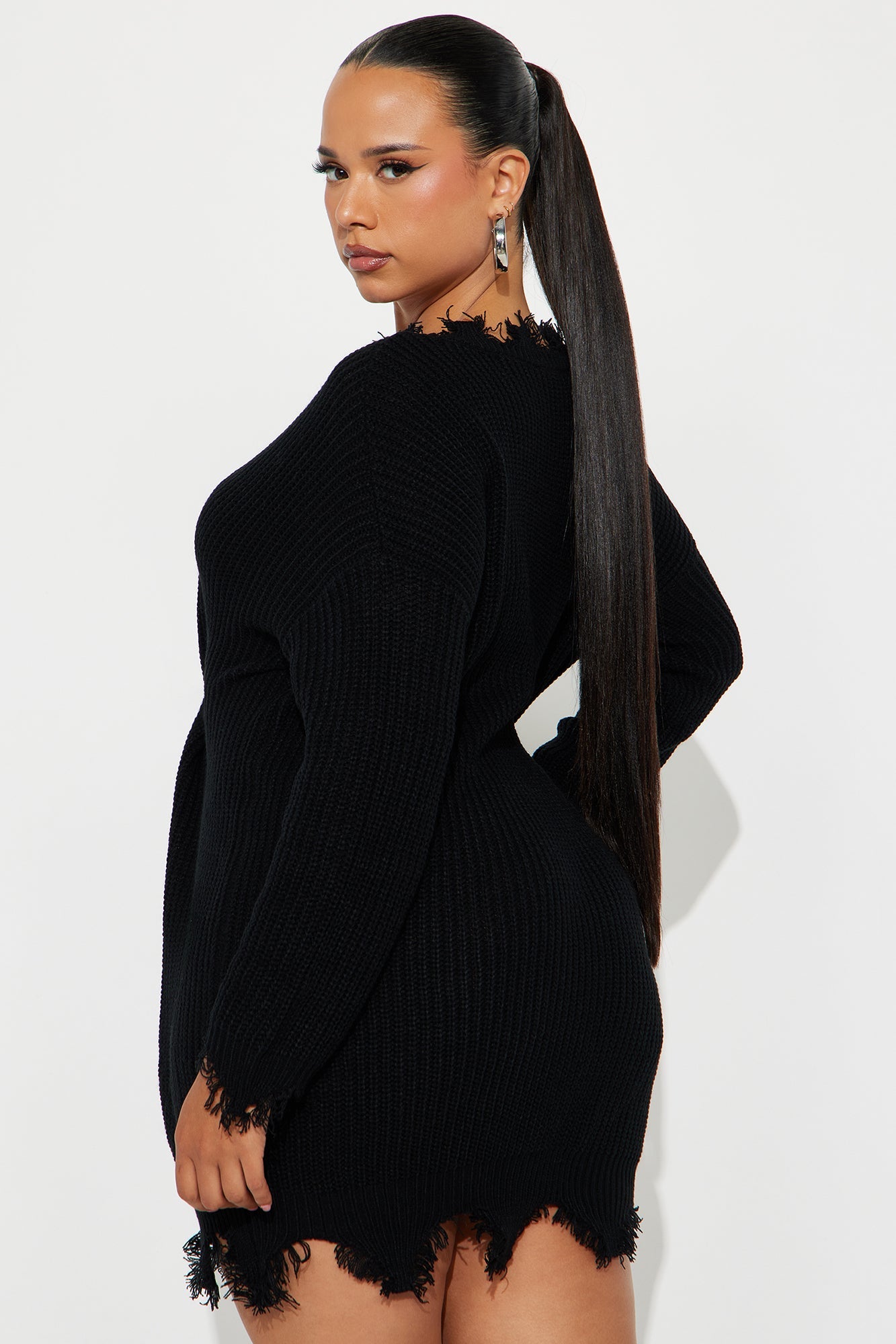 Tall Sarabeth Sweater Mini Dress - Black