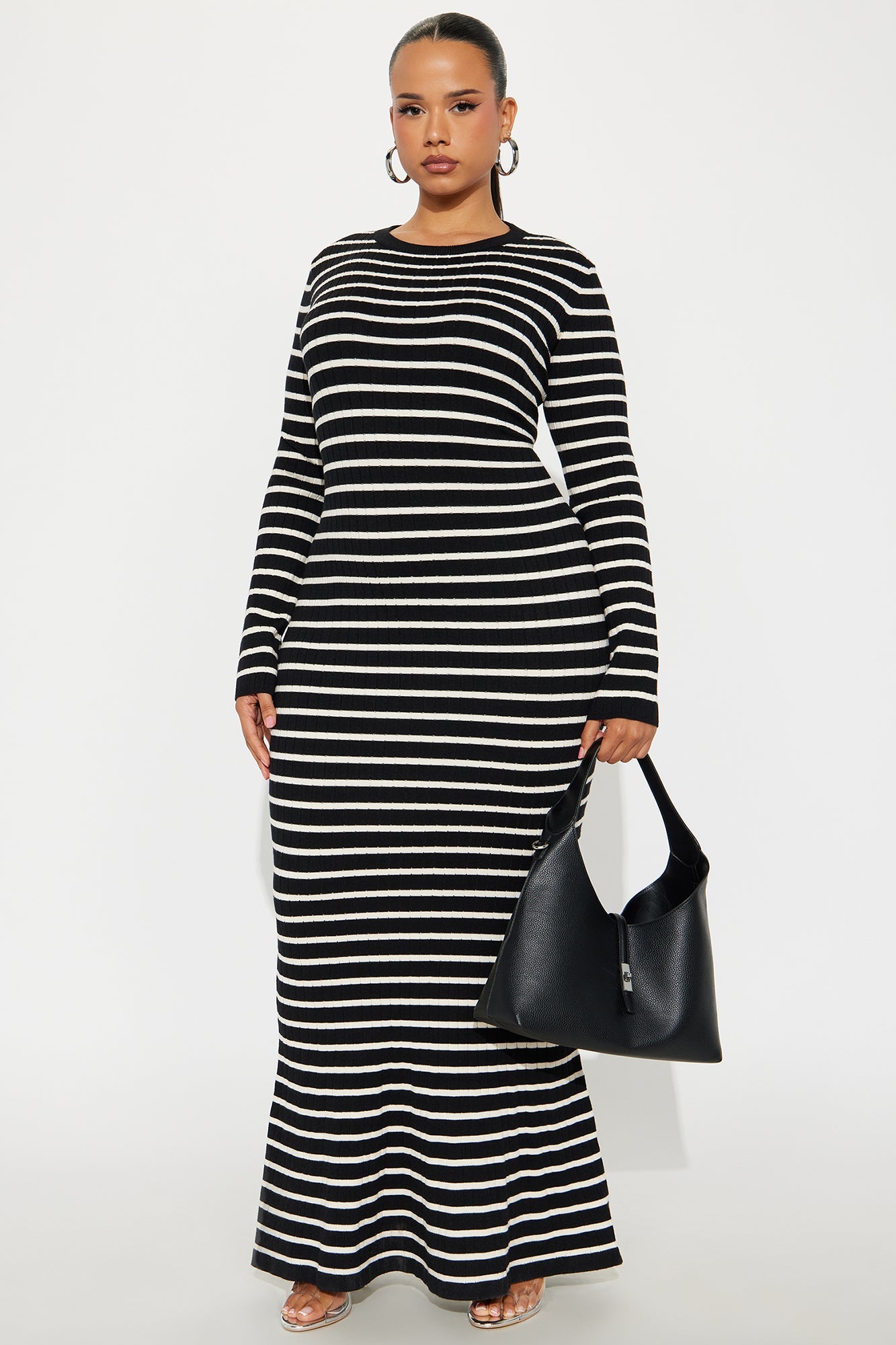 Still A 10 Sweater Maxi Dress - Black/White