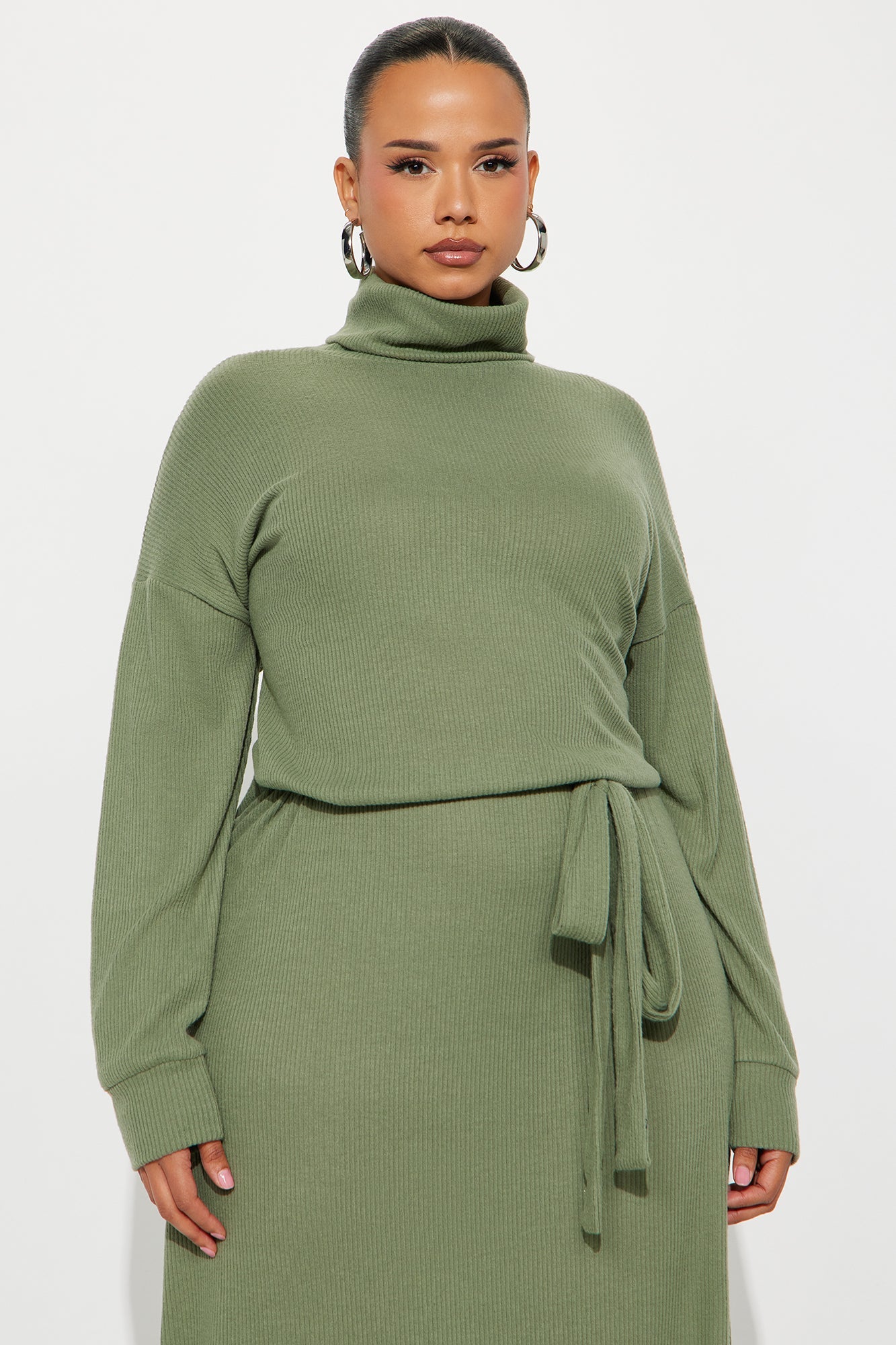 Sweet Sab Sweater Maxi Dress - Dark Olive