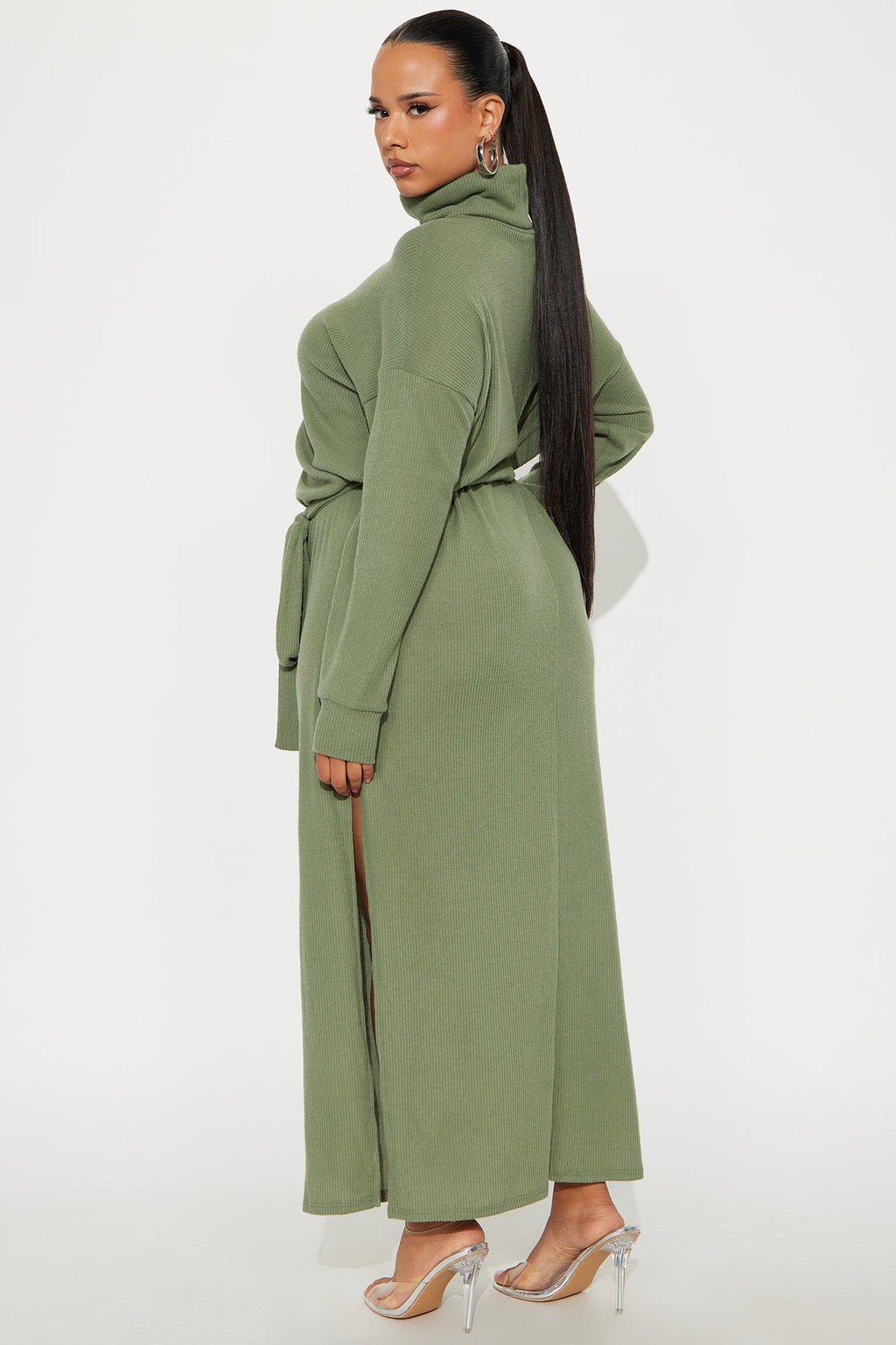 Sweet Sab Sweater Maxi Dress - Dark Olive