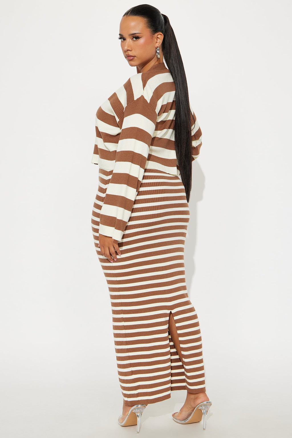 Josie 2-Piece Sweater Maxi Dress - Brown/combo