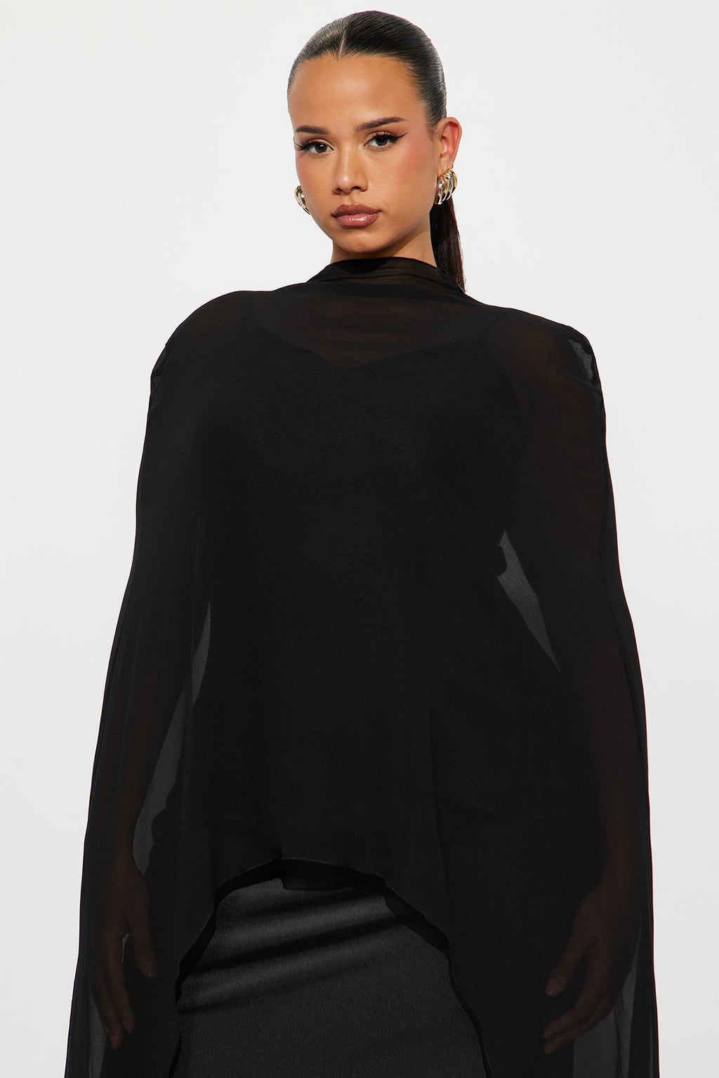 Silk Secrets Draped Satin Maxi Dress - Black