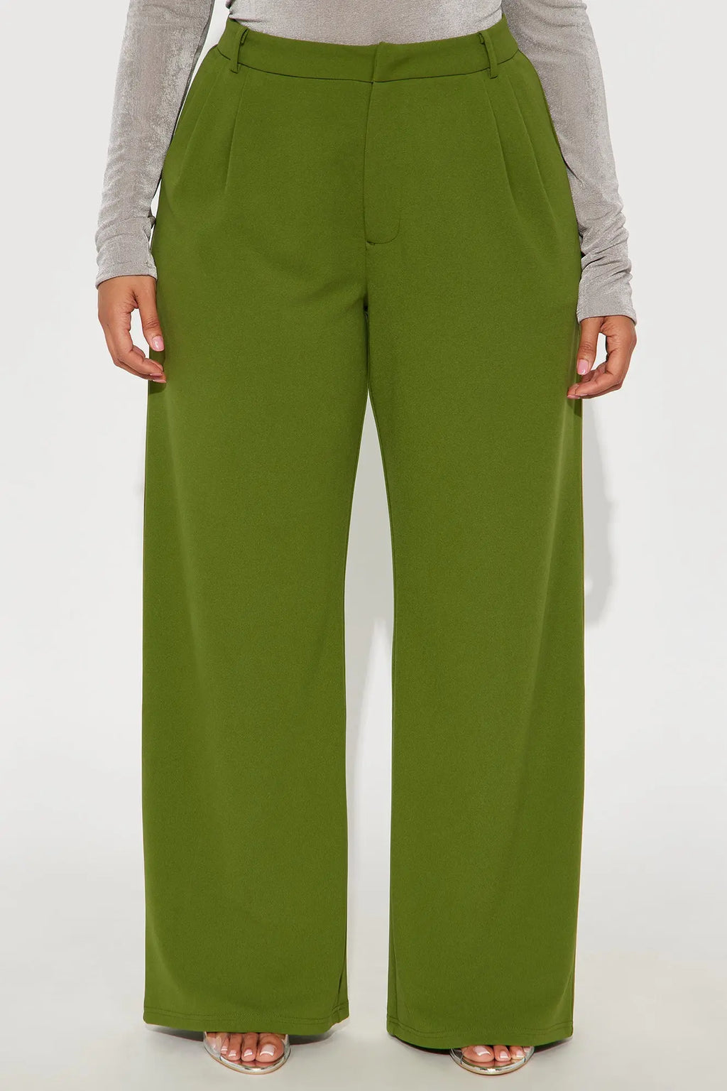 Elma Wide Leg Trouser - Green 
