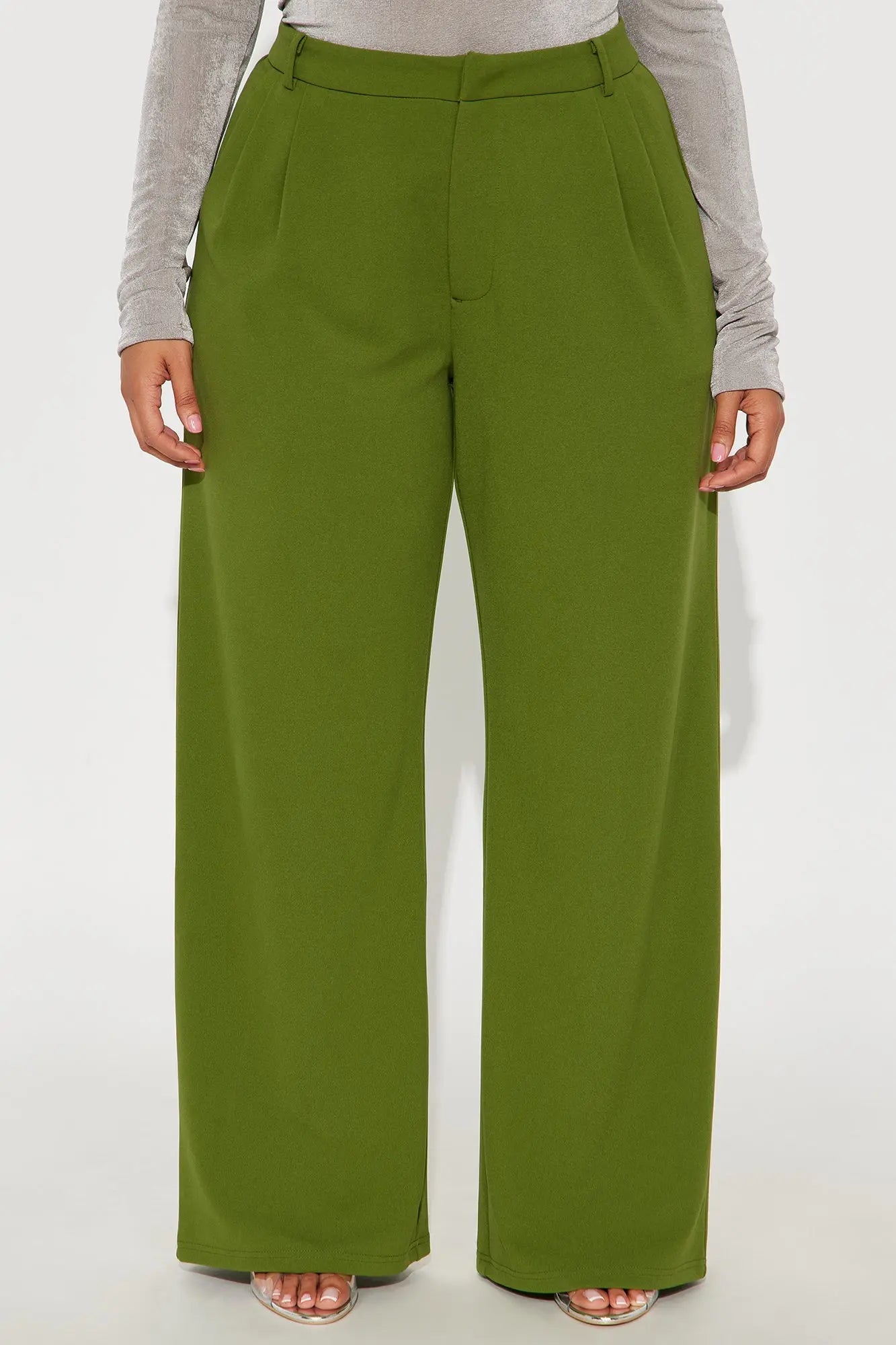 Elma Wide Leg Trouser - Green 