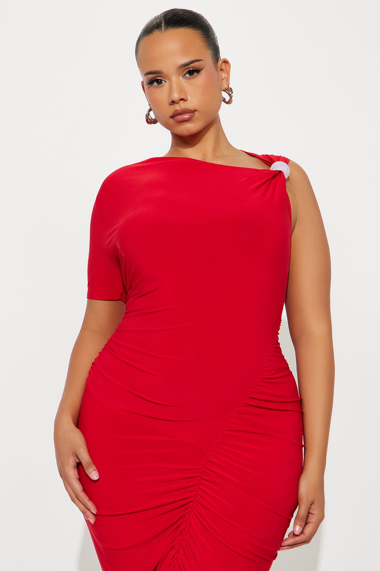 Fancy Girl Midi Dress - Red
