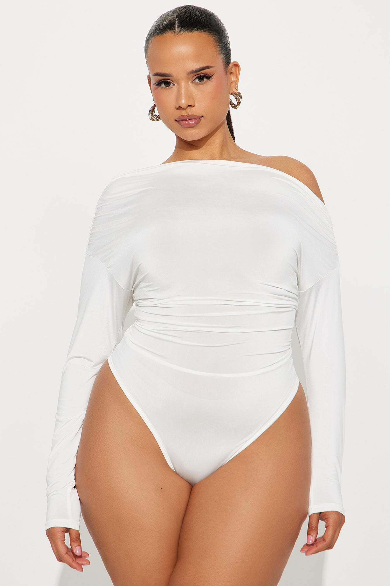 Girls Night Off Shoulder Bodysuit - Cream