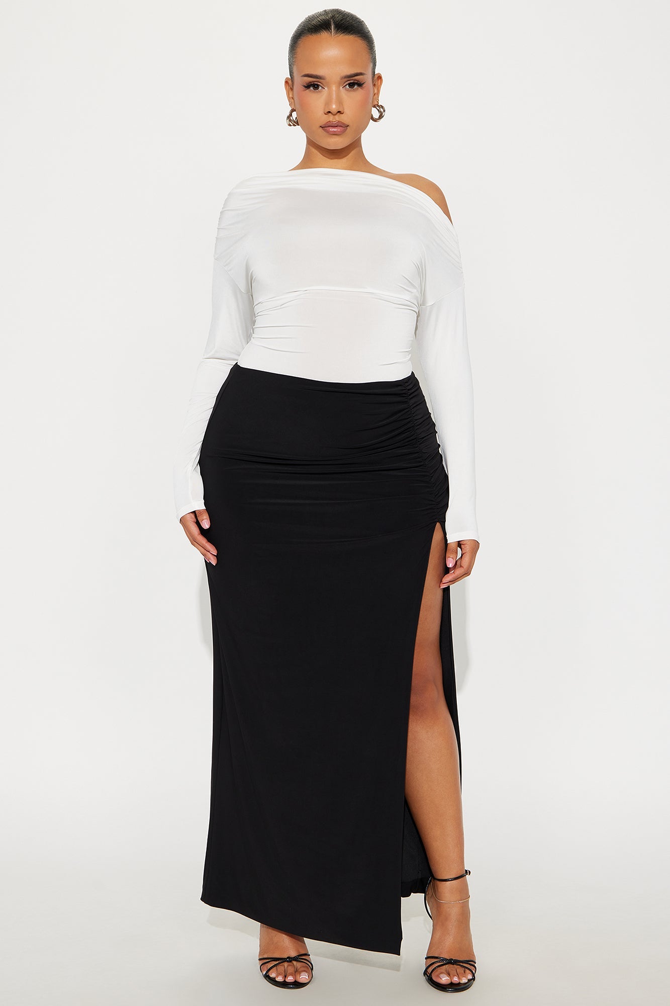 Hard To Handle High Slit Maxi Skirt - Black 