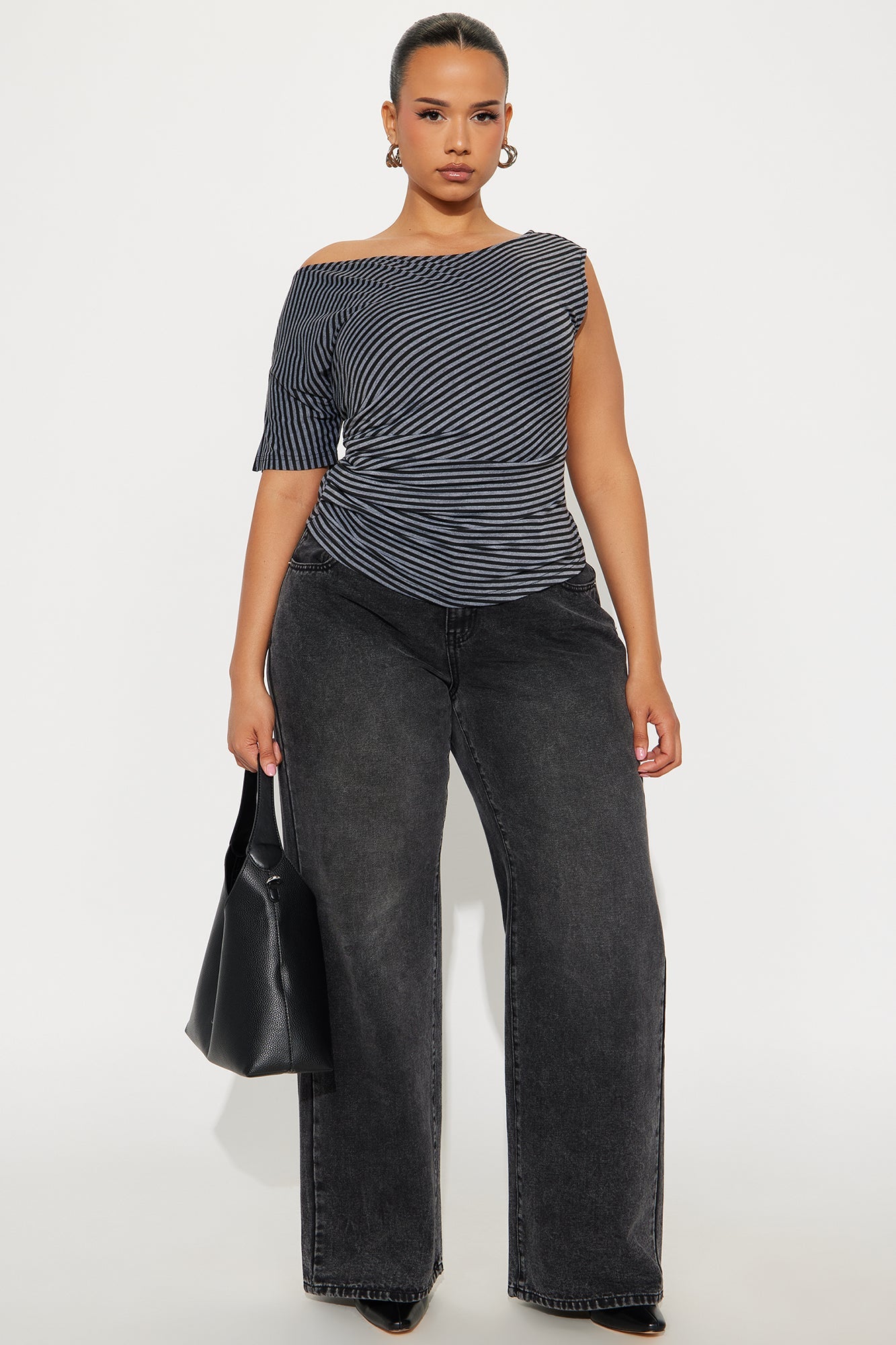 Rebecca Off Shoulder Top - Black/combo