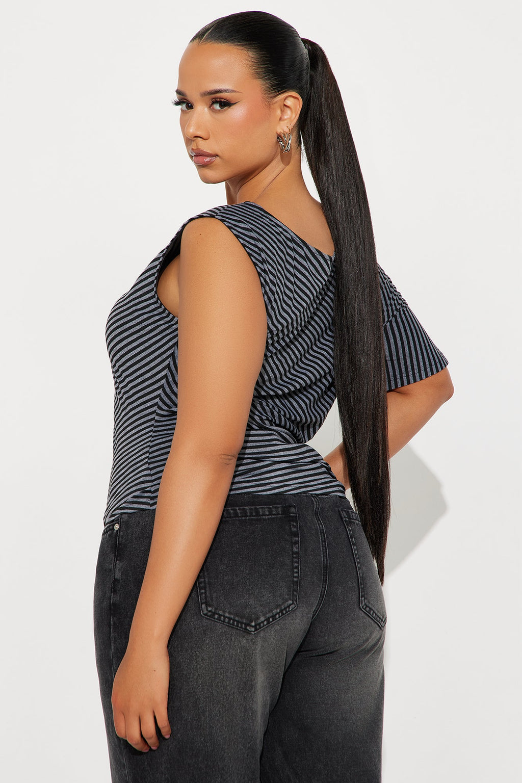 Rebecca Off Shoulder Top - Black/combo