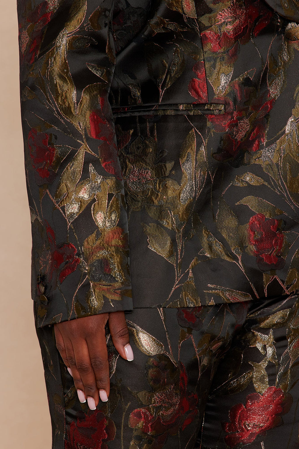 Charlotte Jacquard Blazer Pant Set - Black/combo