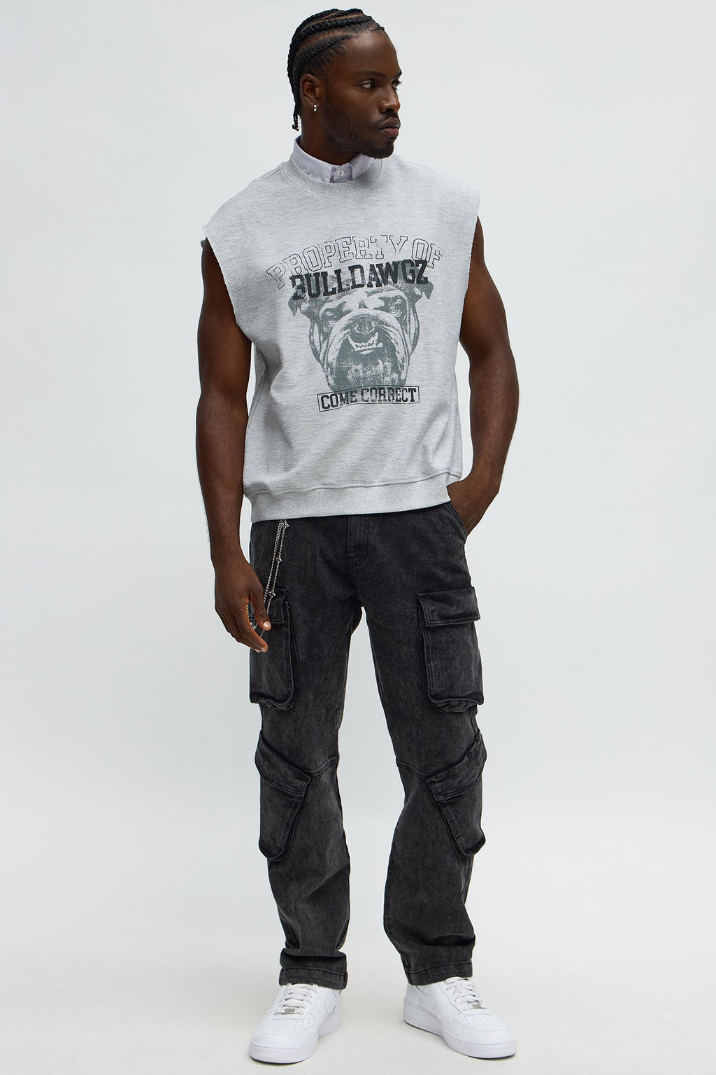 Black Jack Mike Straight Cargo Jeans - Black Wash