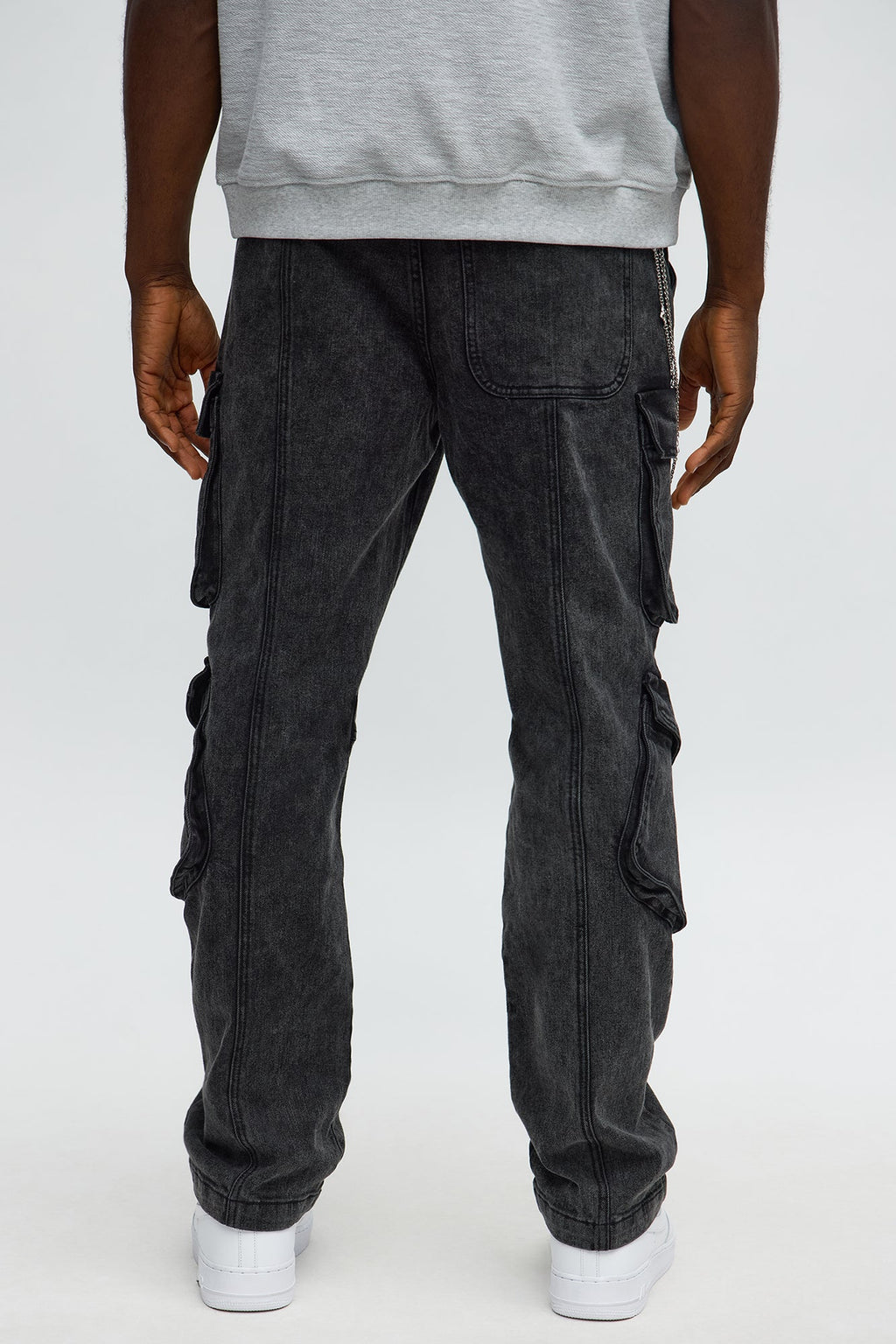 Black Jack Mike Straight Cargo Jeans - Black Wash