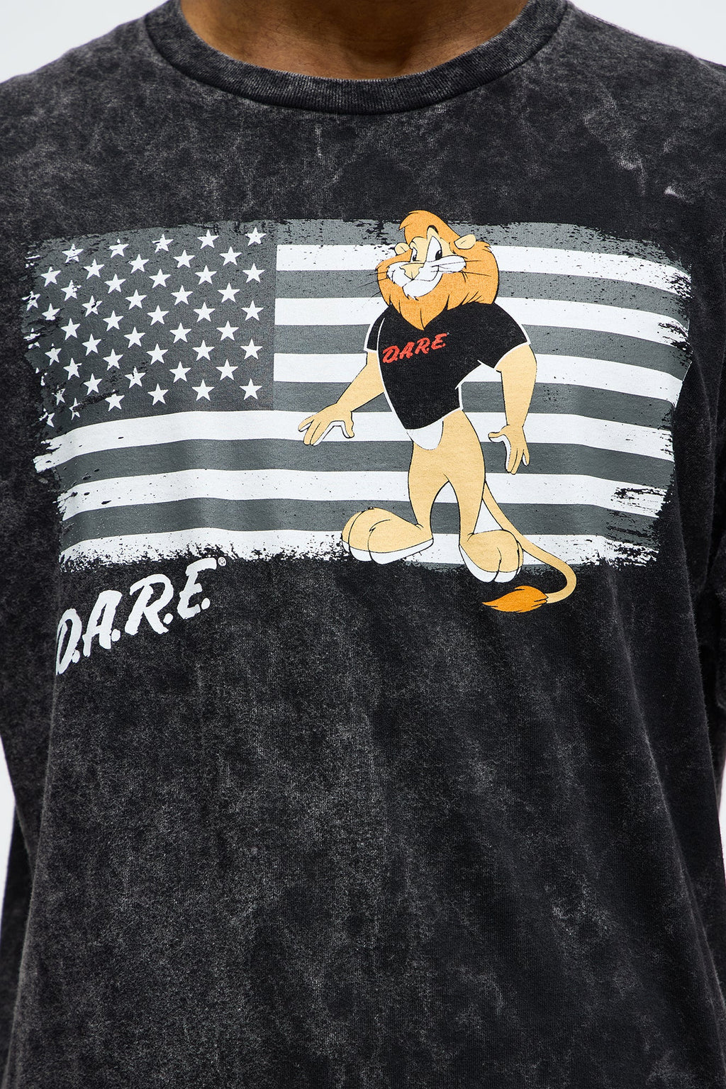 DARE USA Flag Short Sleeve Tee - Black Wash