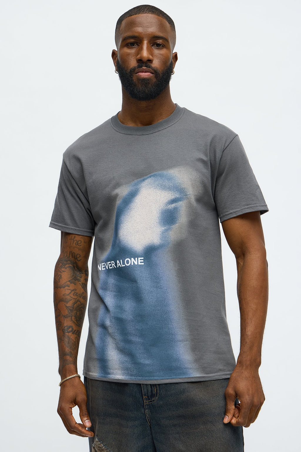 Never Alone Short Sleeve Tee - Charcoal