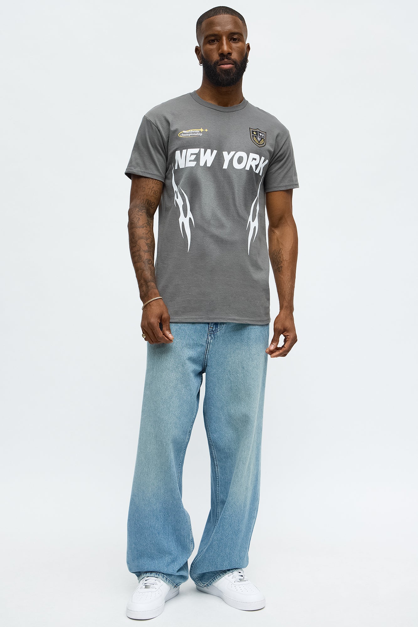 NYC La Flame Short Sleeve Tee - Charcoal