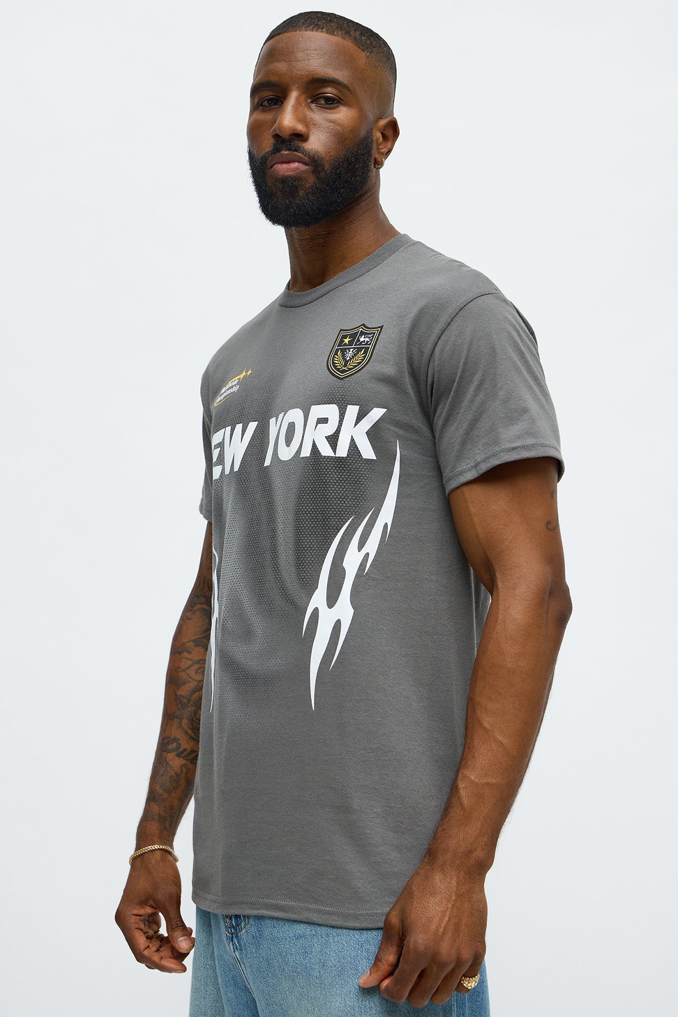 NYC La Flame Short Sleeve Tee - Charcoal