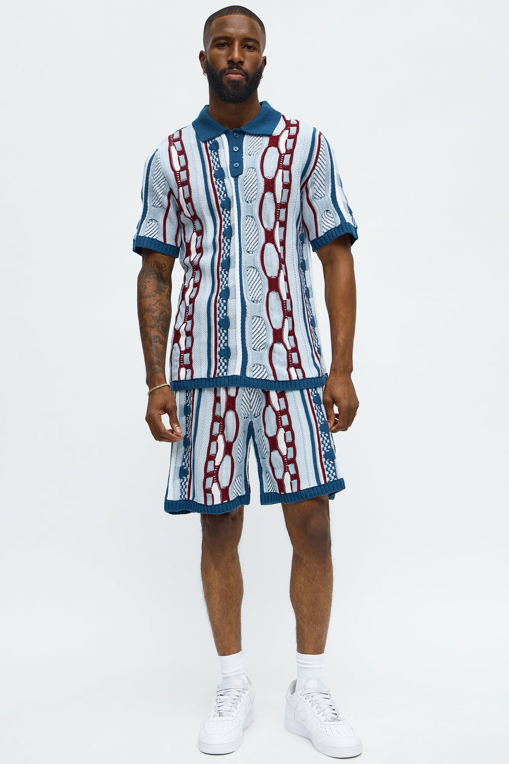 Relaxed Wakka Knit Short - Teal/combo