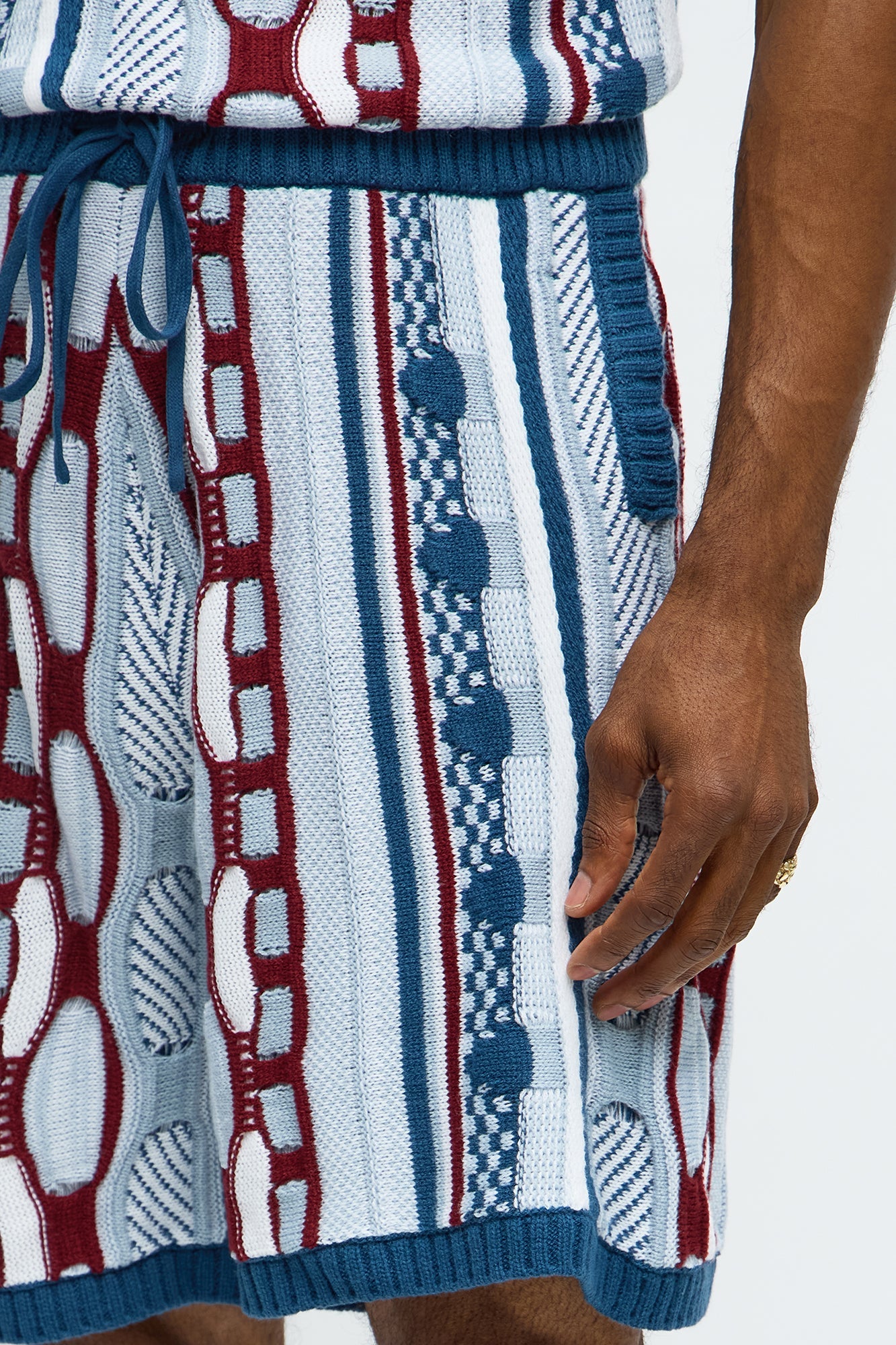 Relaxed Wakka Knit Short - Teal/combo