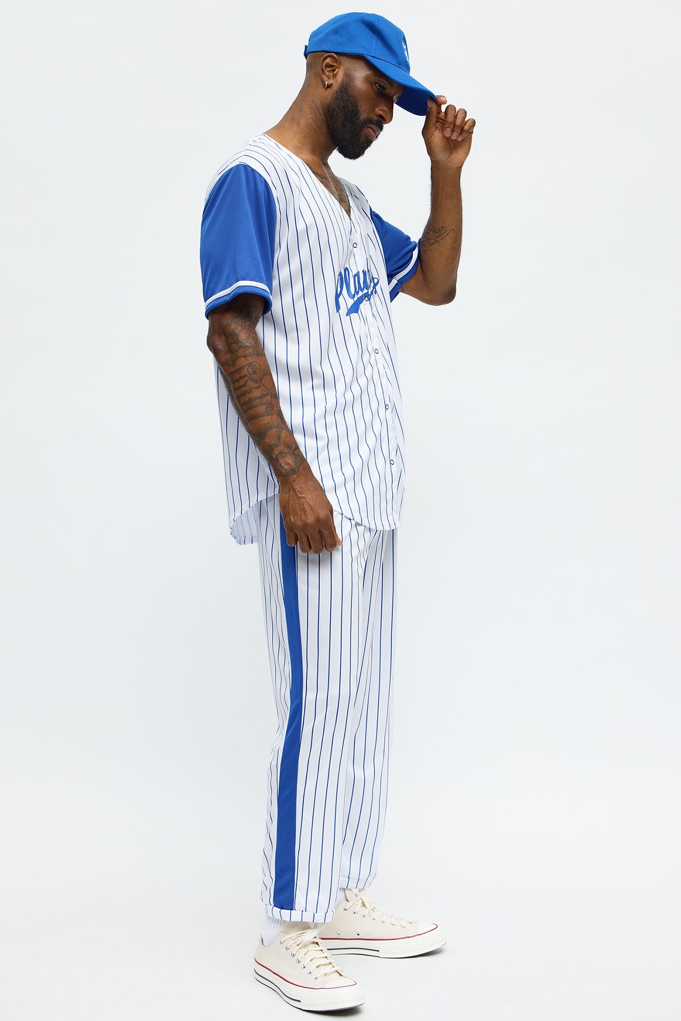 Playboy Baseball Player Costume - White/Blue
