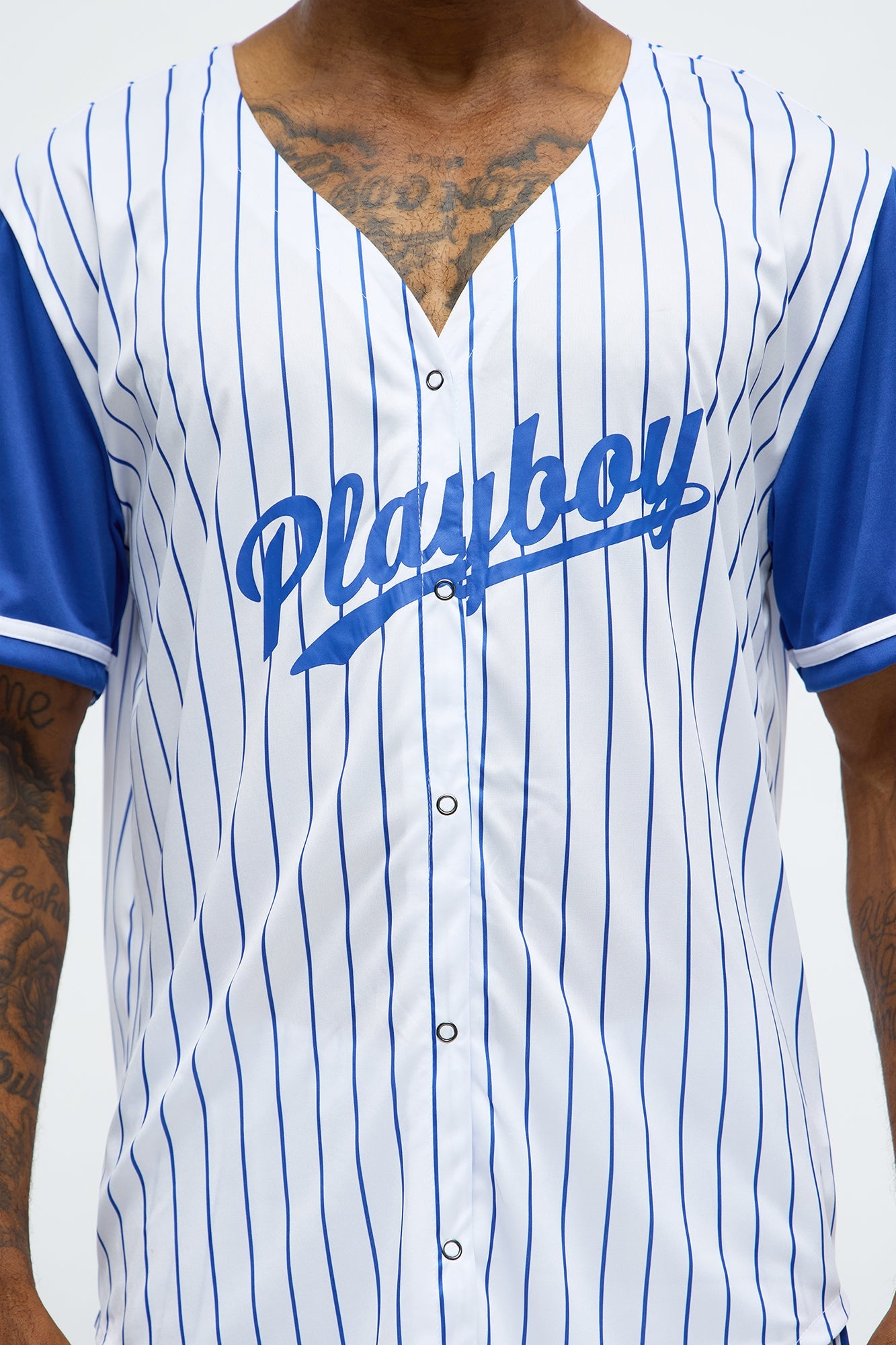 Playboy Baseball Player Costume - White/Blue