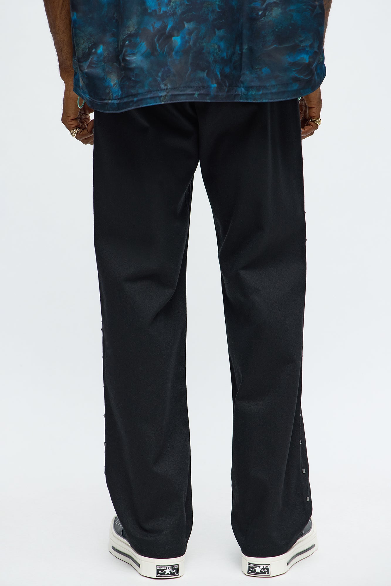 Stacked Slim Flare Don't Blame Me Studded Pant - Black