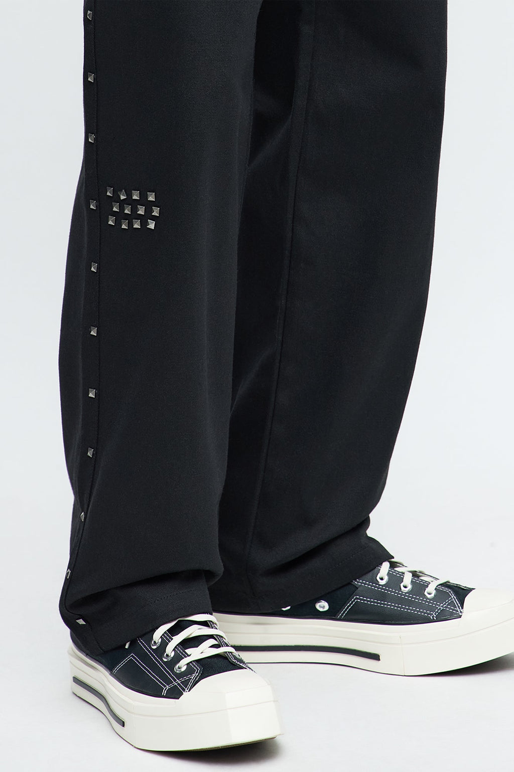 Stacked Slim Flare Don't Blame Me Studded Pant - Black
