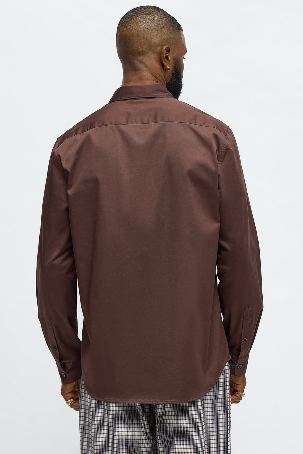 Luxe Stretch Dress Shirt - Brown