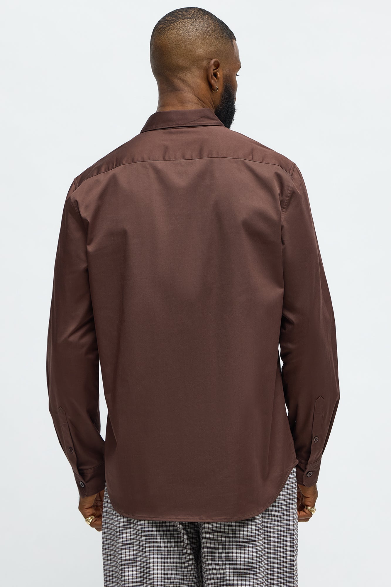 Luxe Stretch Dress Shirt - Brown