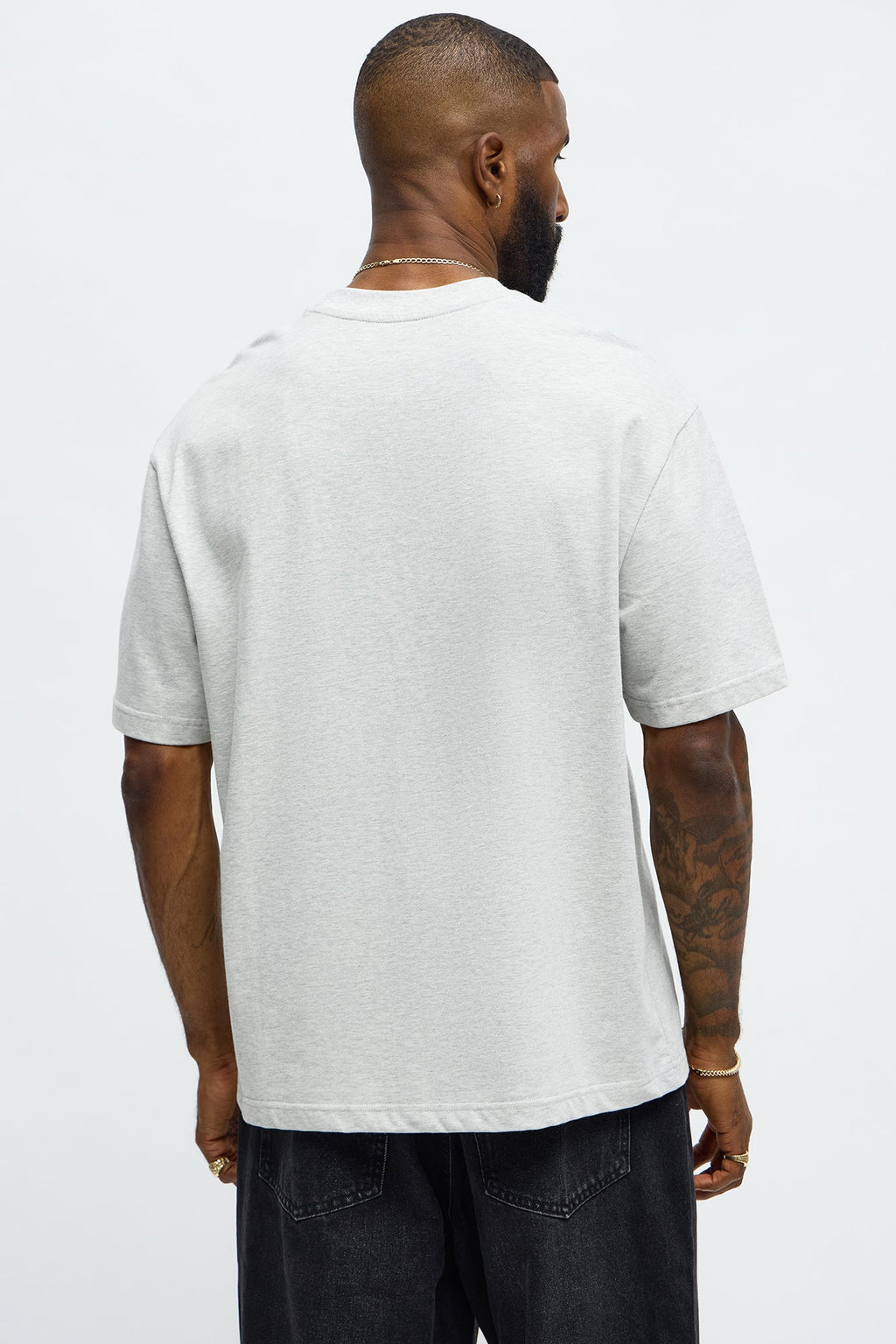 Premium Relaxed Soft Cotton Tee - Heather Grey