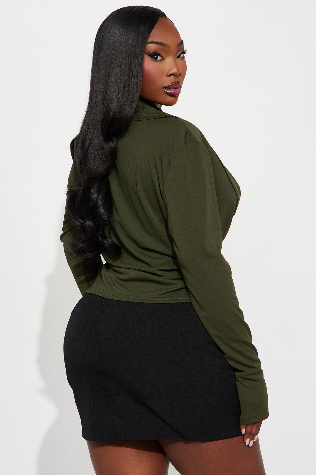 Better Things To Do Draped Top - Olive