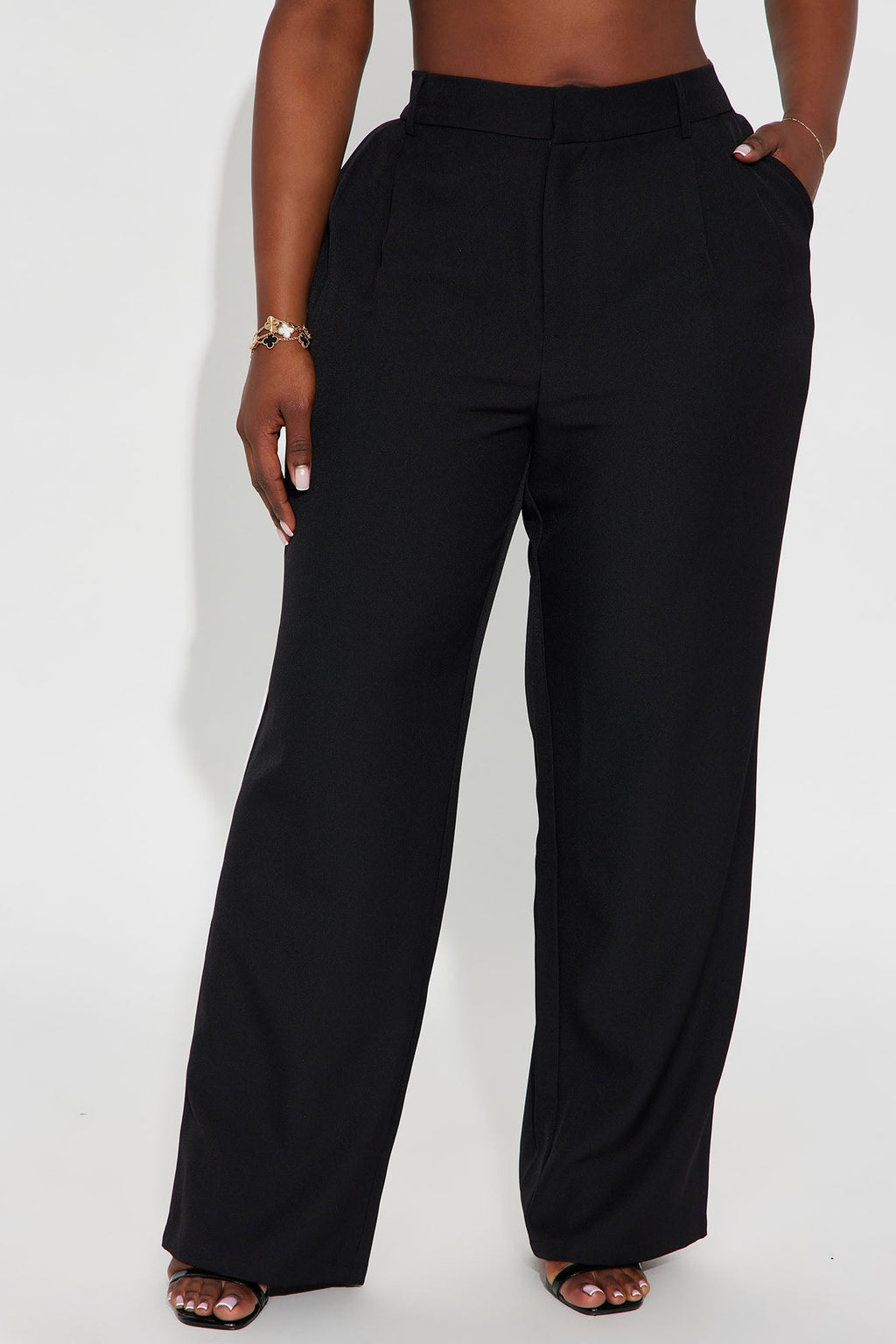 Simply Elegant Contrast Trim Trouser Pant 32″ - Black/White