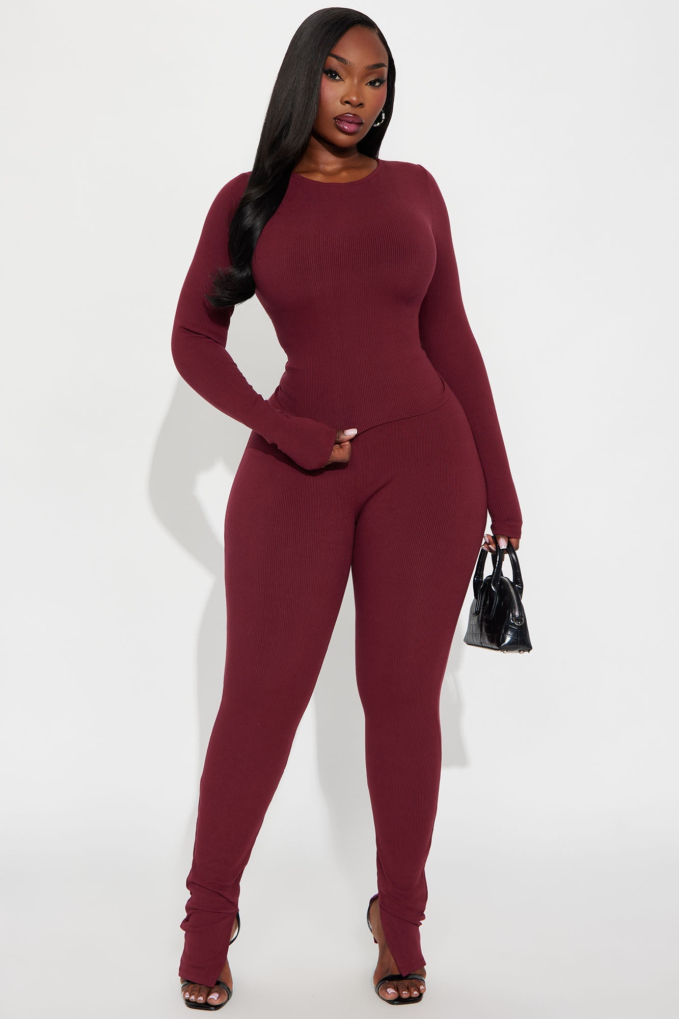 Jessica Backless Snatched Pant Set - Wine