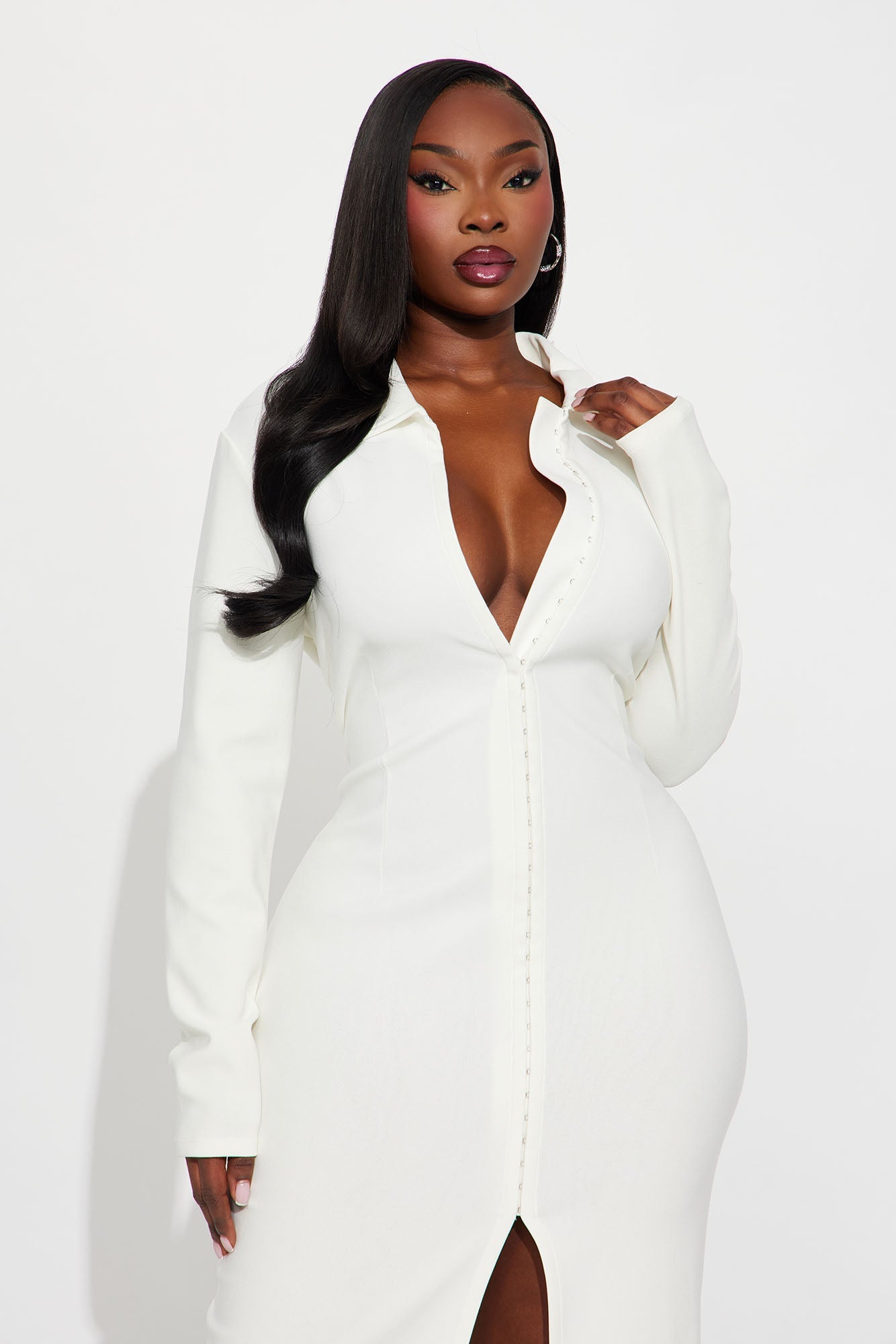 Elektra Long Sleeve Maxi Dress - Off White