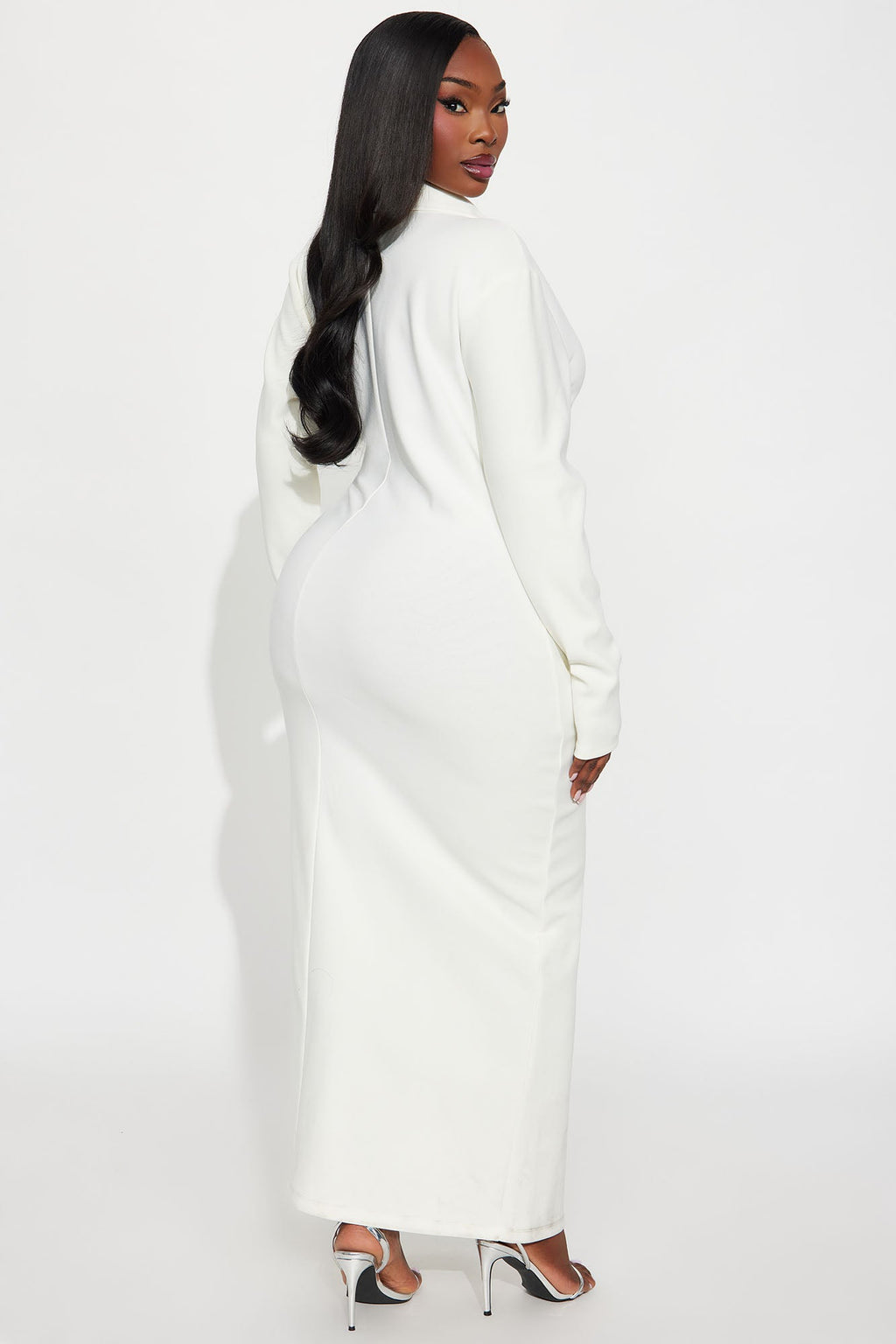 Elektra Long Sleeve Maxi Dress - Off White