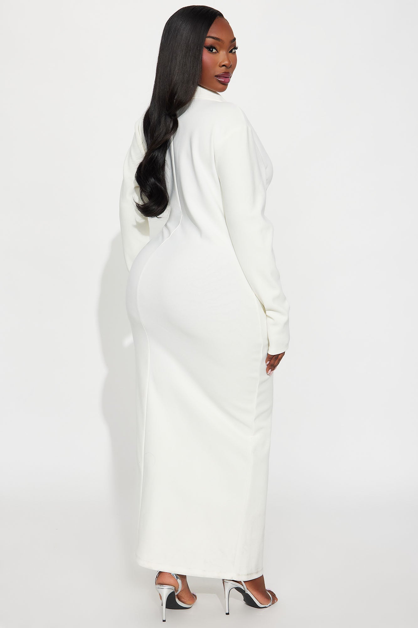 Elektra Long Sleeve Maxi Dress - Off White