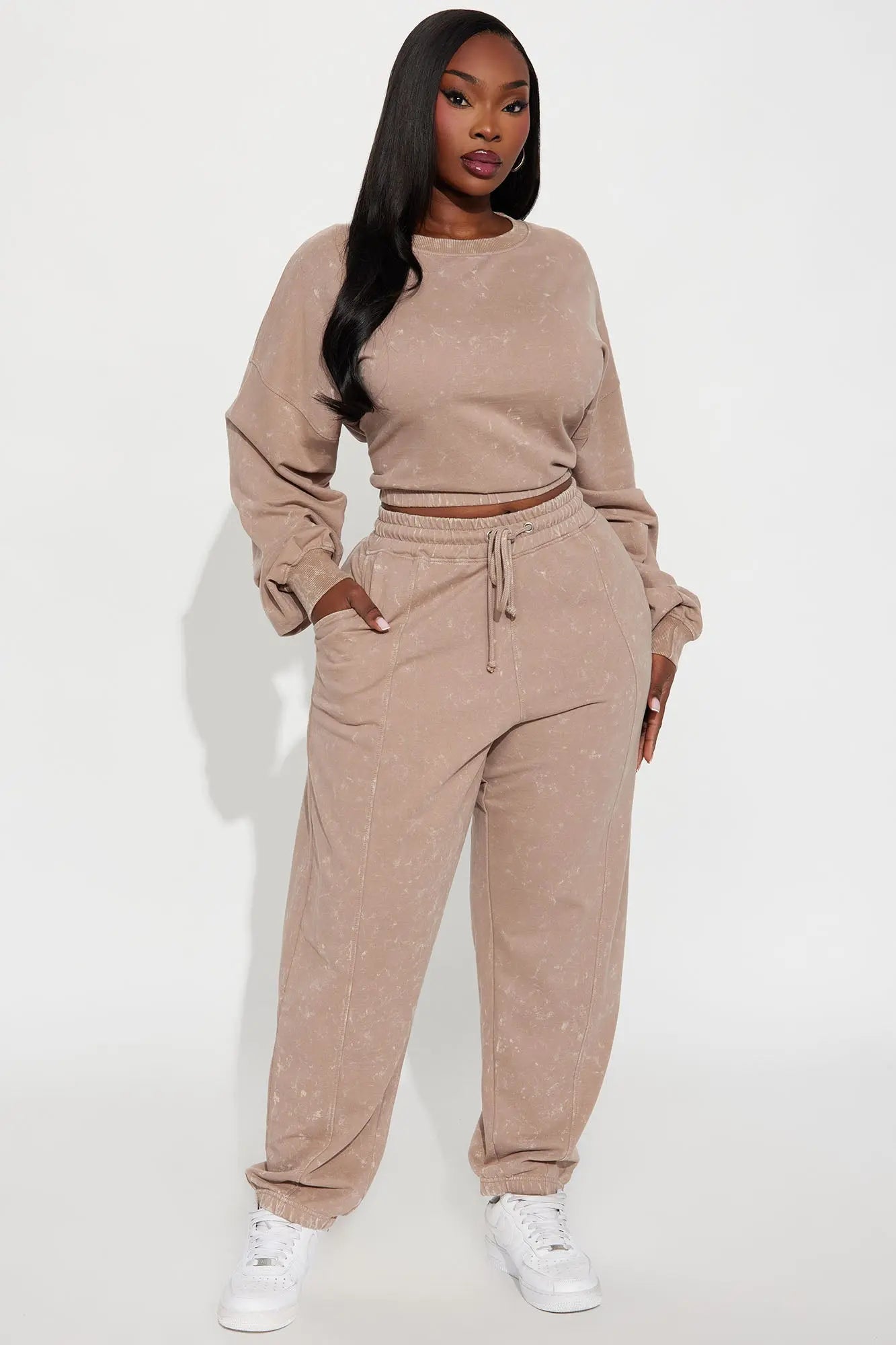 Willow Washed Jogger Set - Mocha 