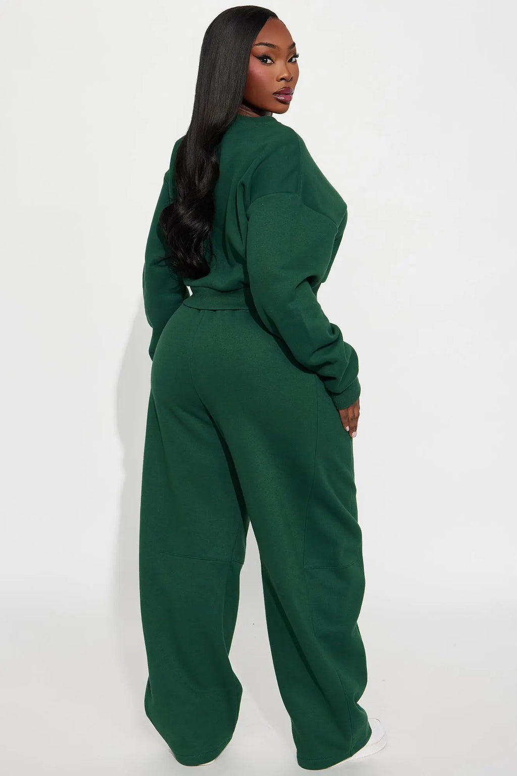 Free Spirit Fleece Barrel leg Pant Set - Hunter 