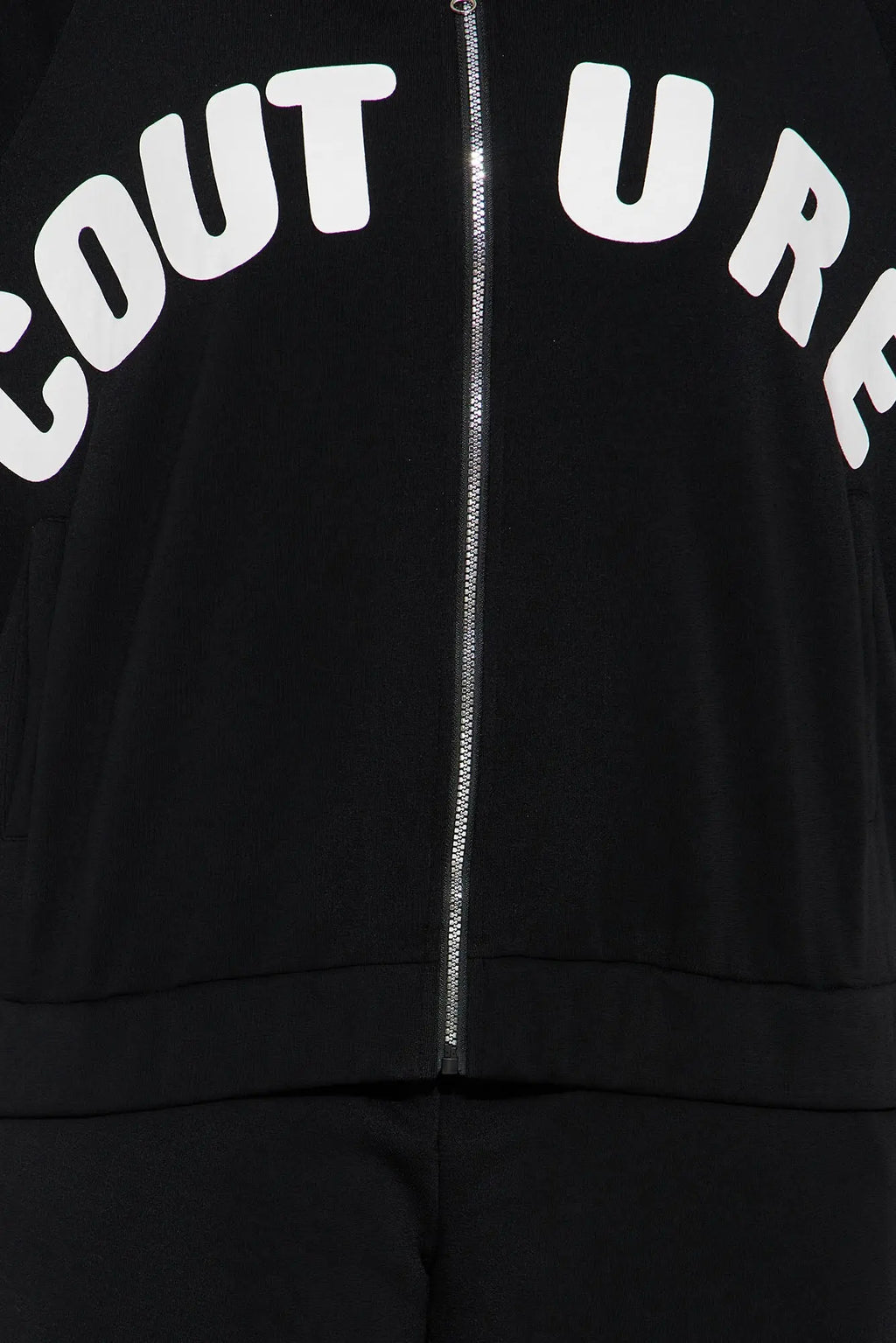 Couture Comfort Zip Up Fleece Pant Set - Black 