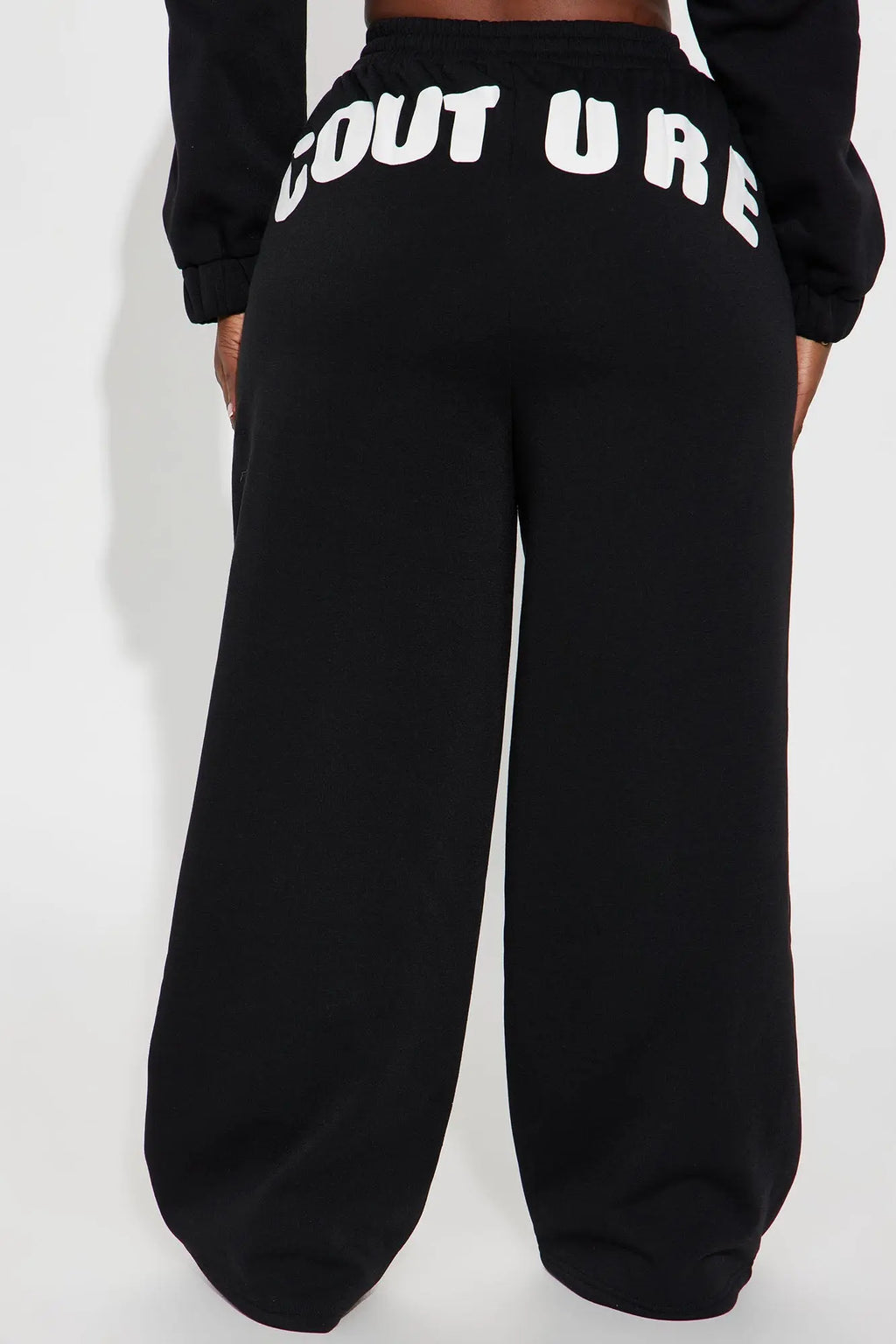 Couture Comfort Zip Up Fleece Pant Set - Black 