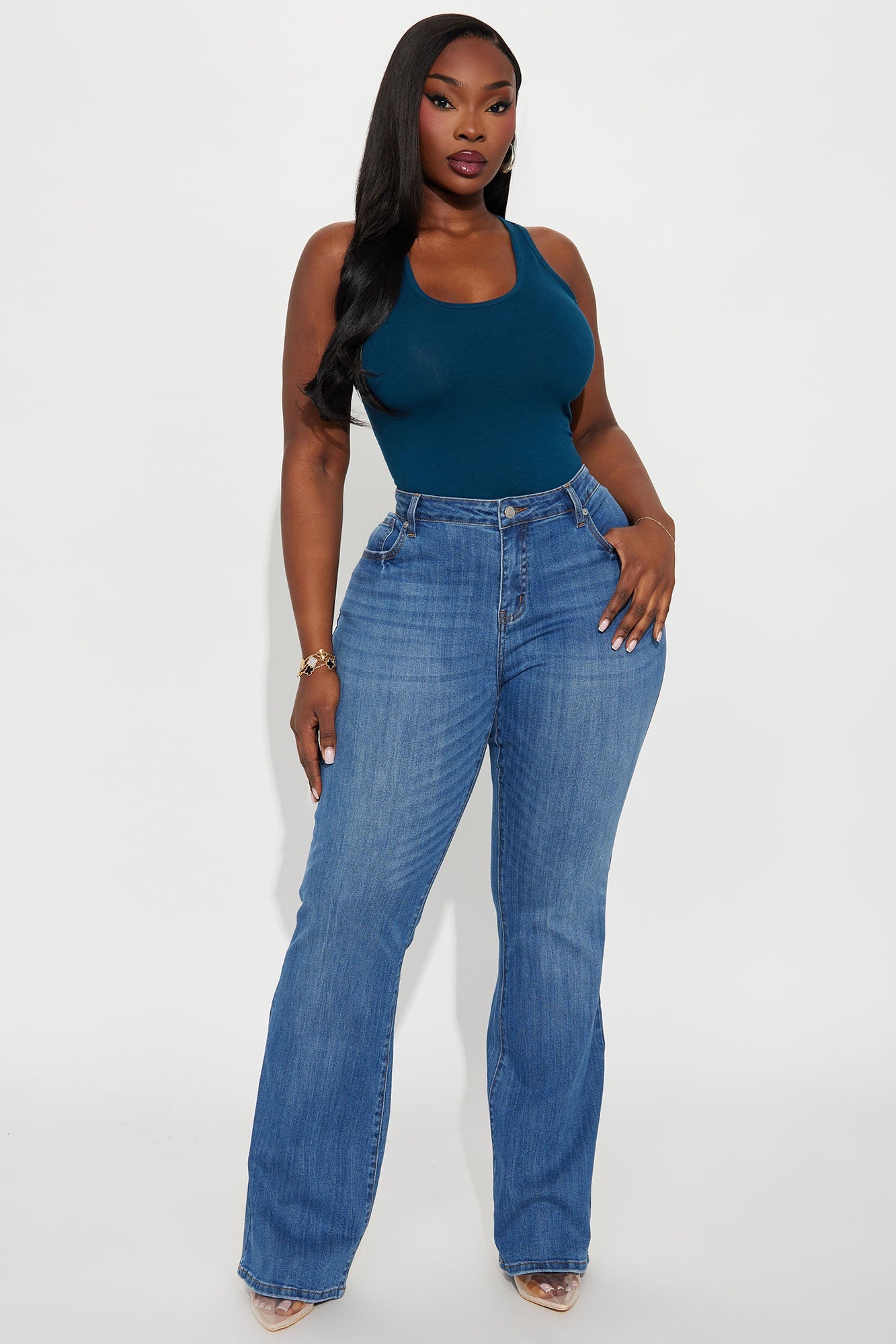 Divine Basic Tank Bodysuit - Teal