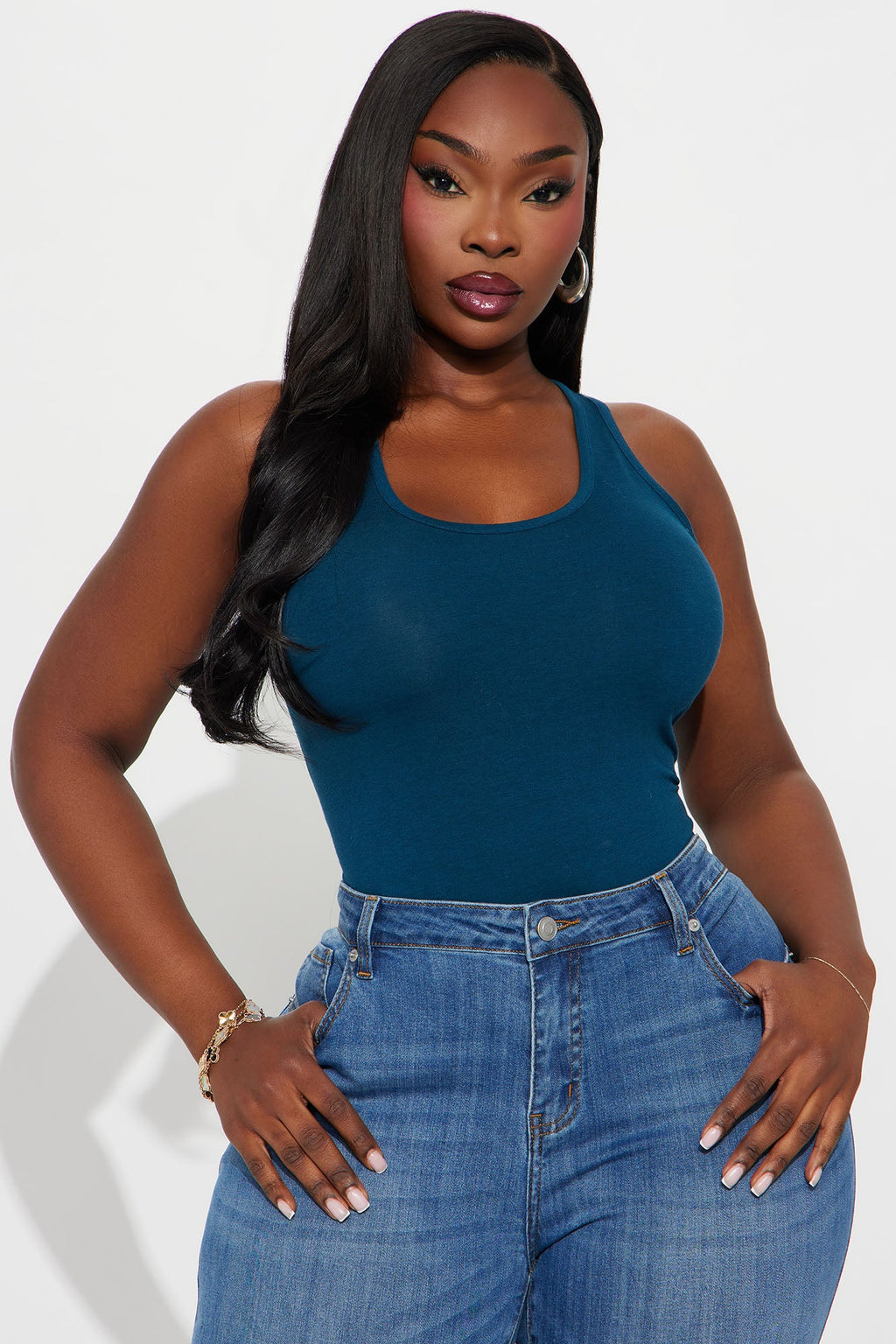 Divine Basic Tank Bodysuit - Teal