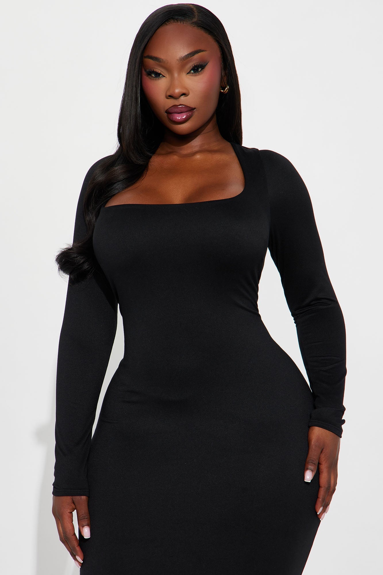 Hey You Bodycon Midi Dress - Black