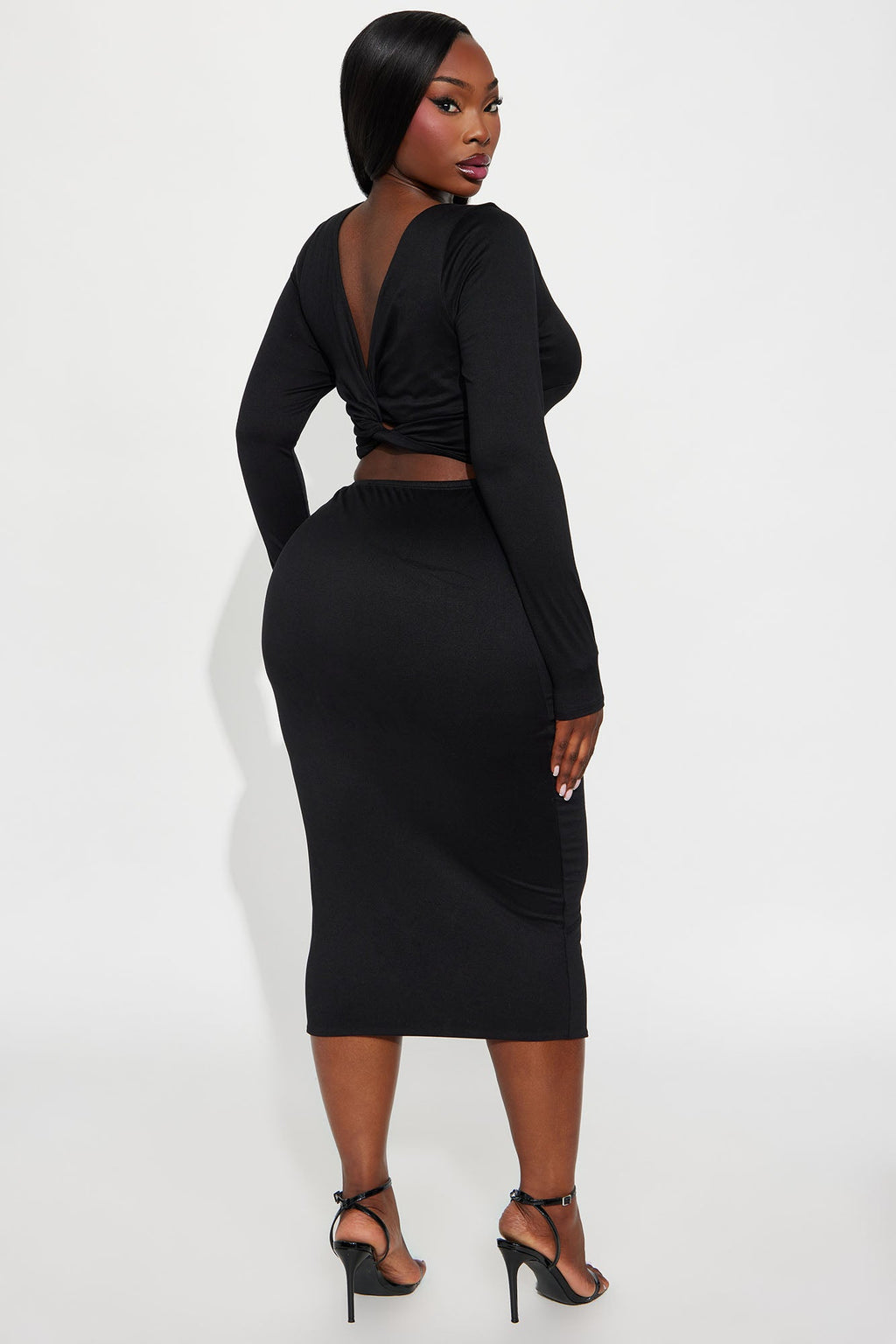 Hey You Bodycon Midi Dress - Black