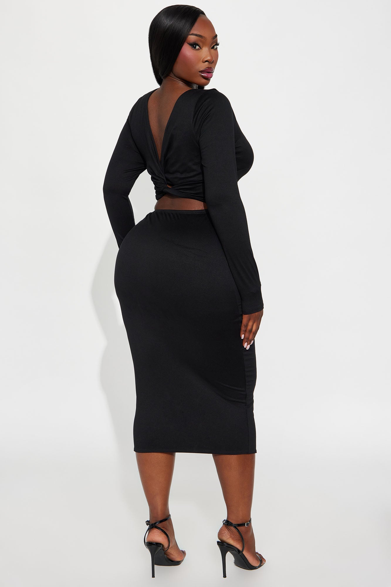 Hey You Bodycon Midi Dress - Black